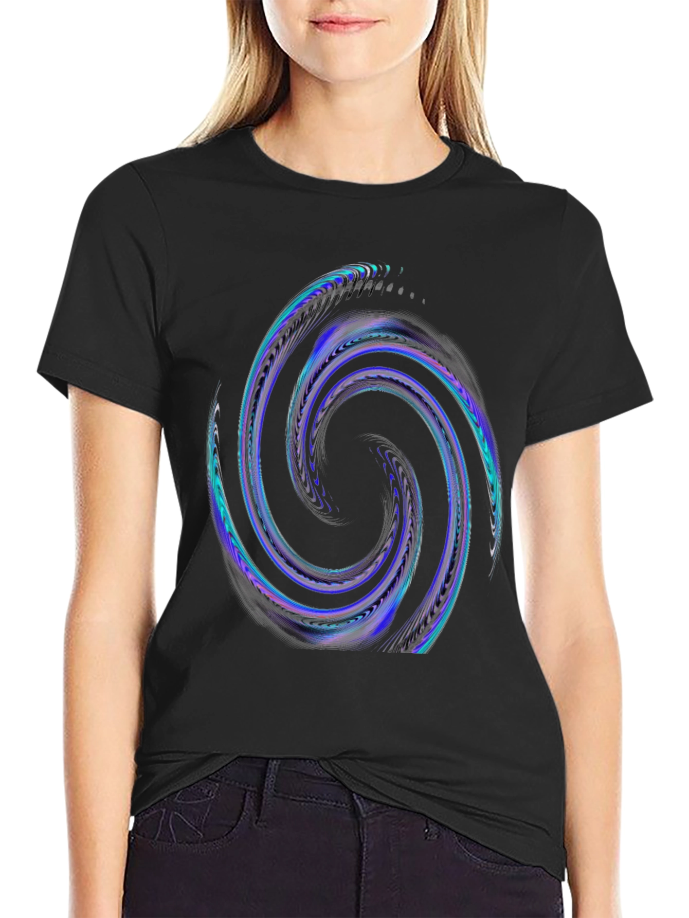 Abstract Swirl Graphic T-Shirt - Cool Design