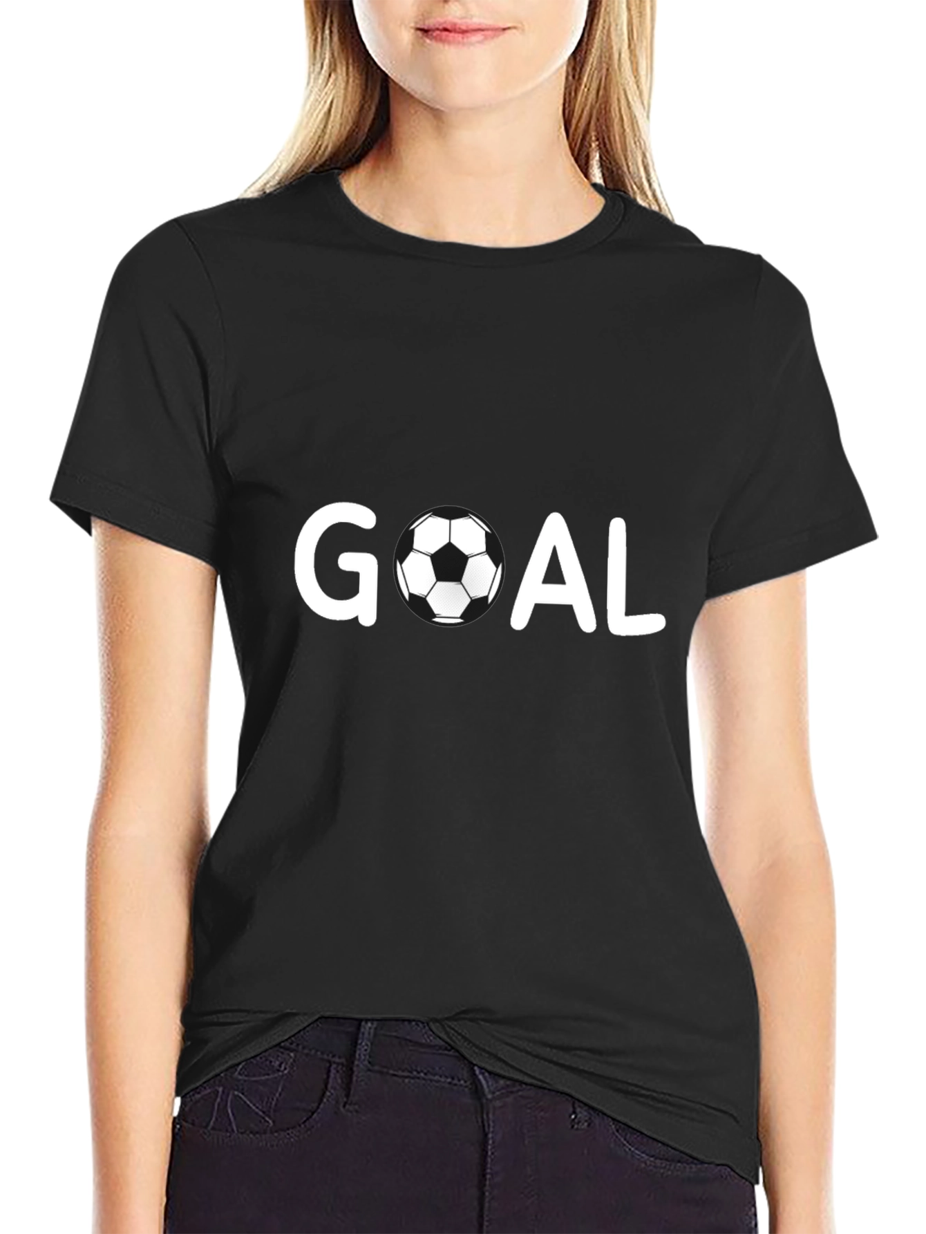 Goal T-Shirt - Black Soccer Ball Tee