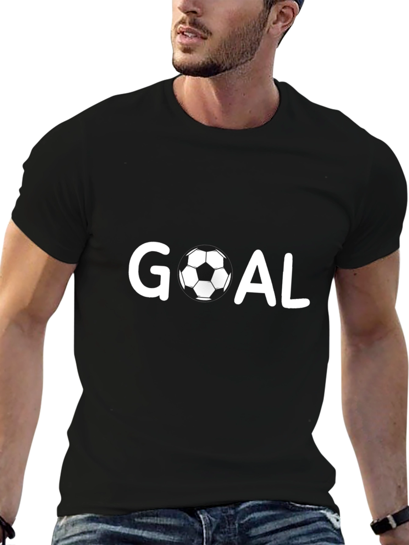 Goal T-Shirt - Black Soccer Ball Tee