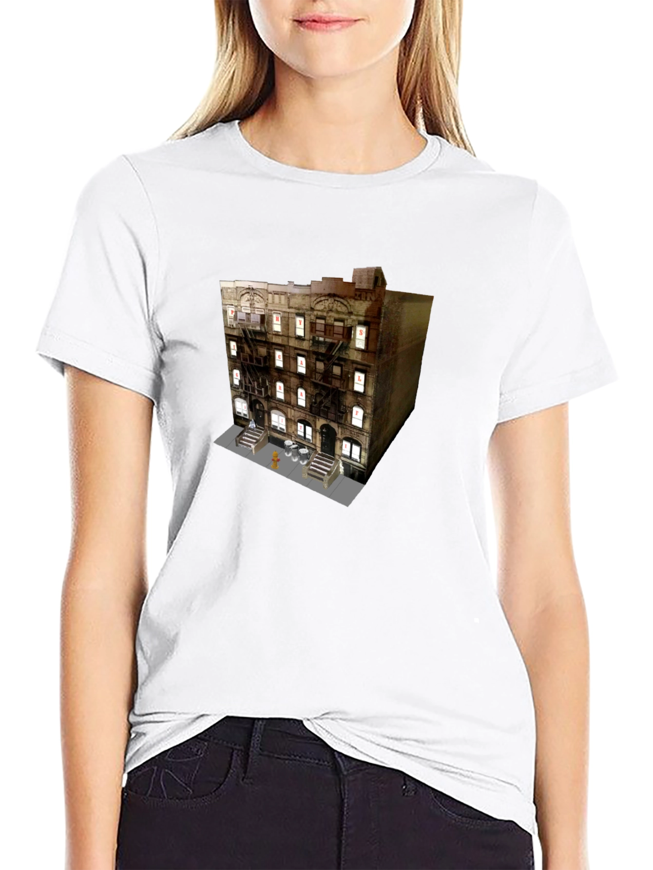 Urban Building Graphic Tee - Cityscape Style