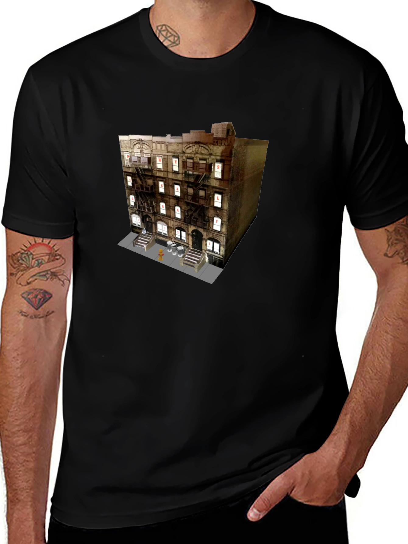 Urban Building Graphic Tee - Cityscape Style