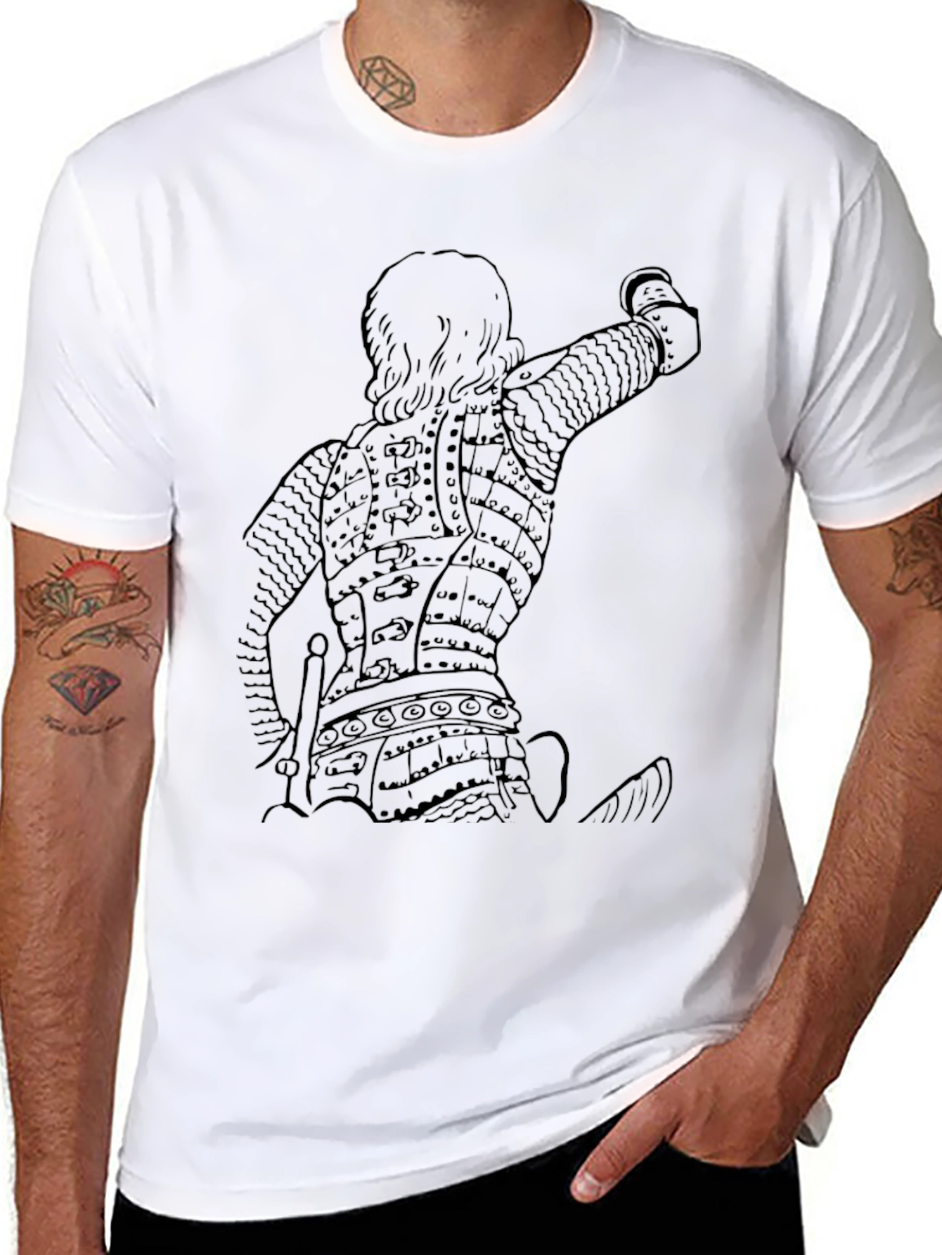 Warrior Armor Graphic T-Shirt - Black