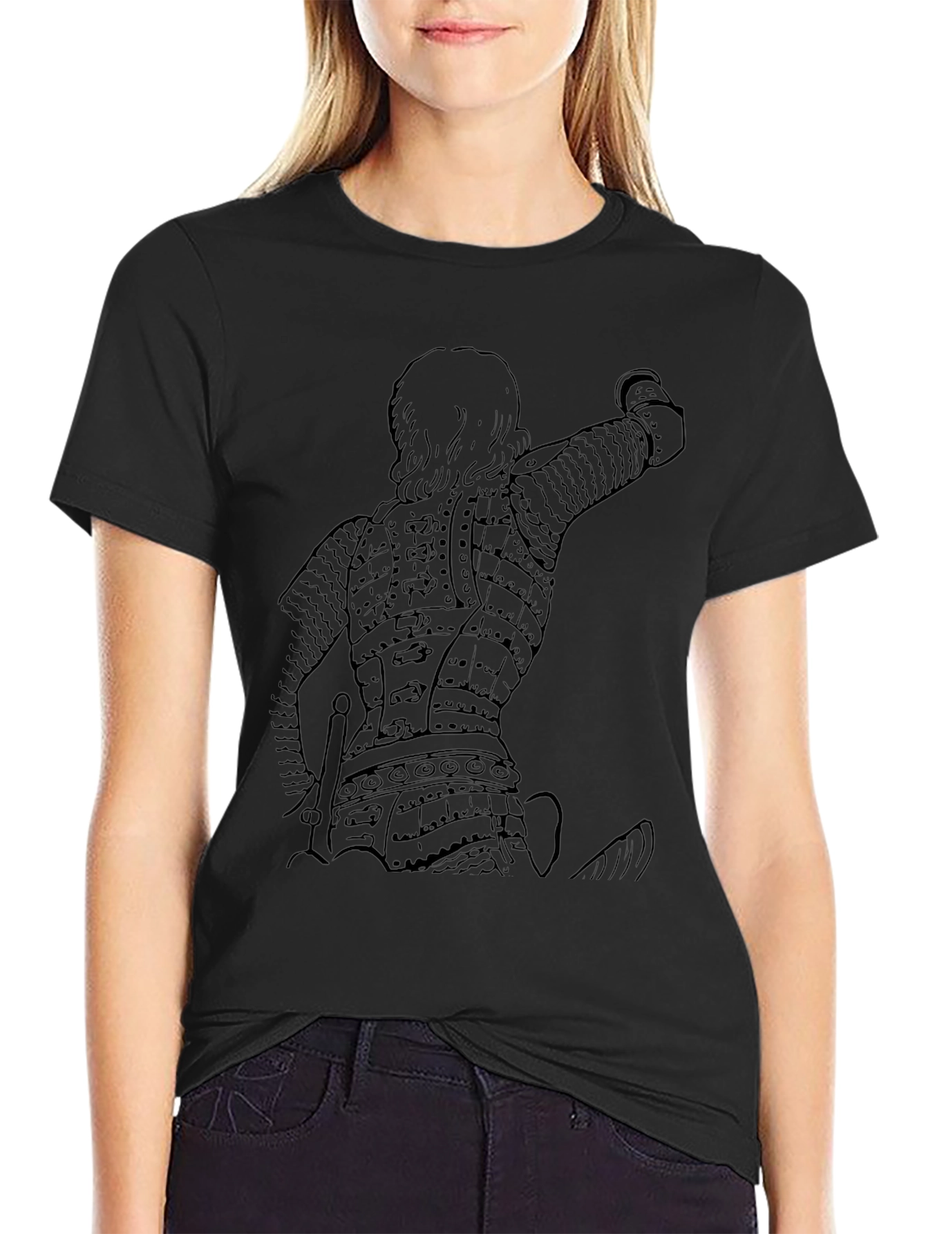 Warrior Armor Graphic T-Shirt - Black
