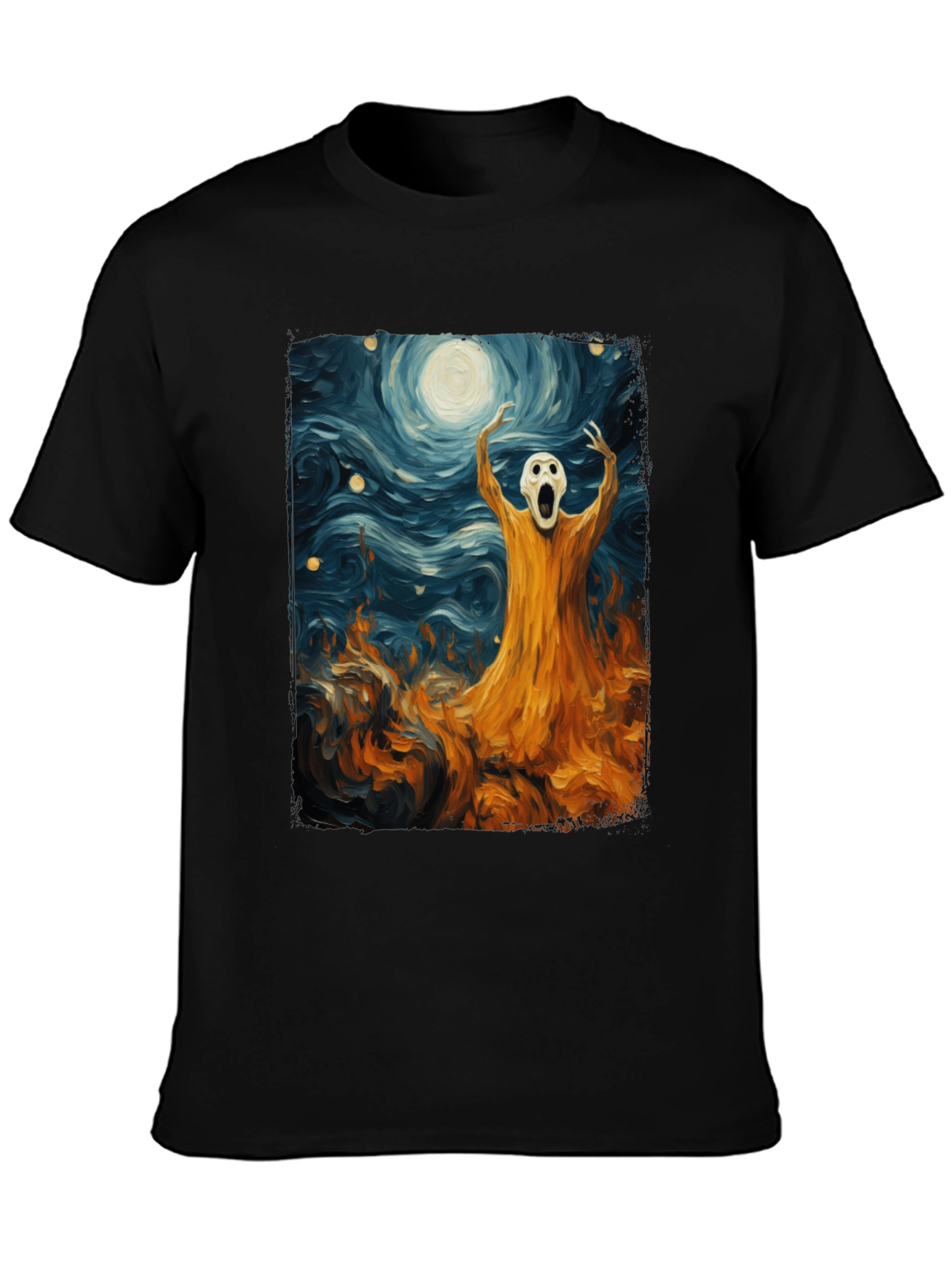 Starry Scream Graphic Tee - Artistic Comfort