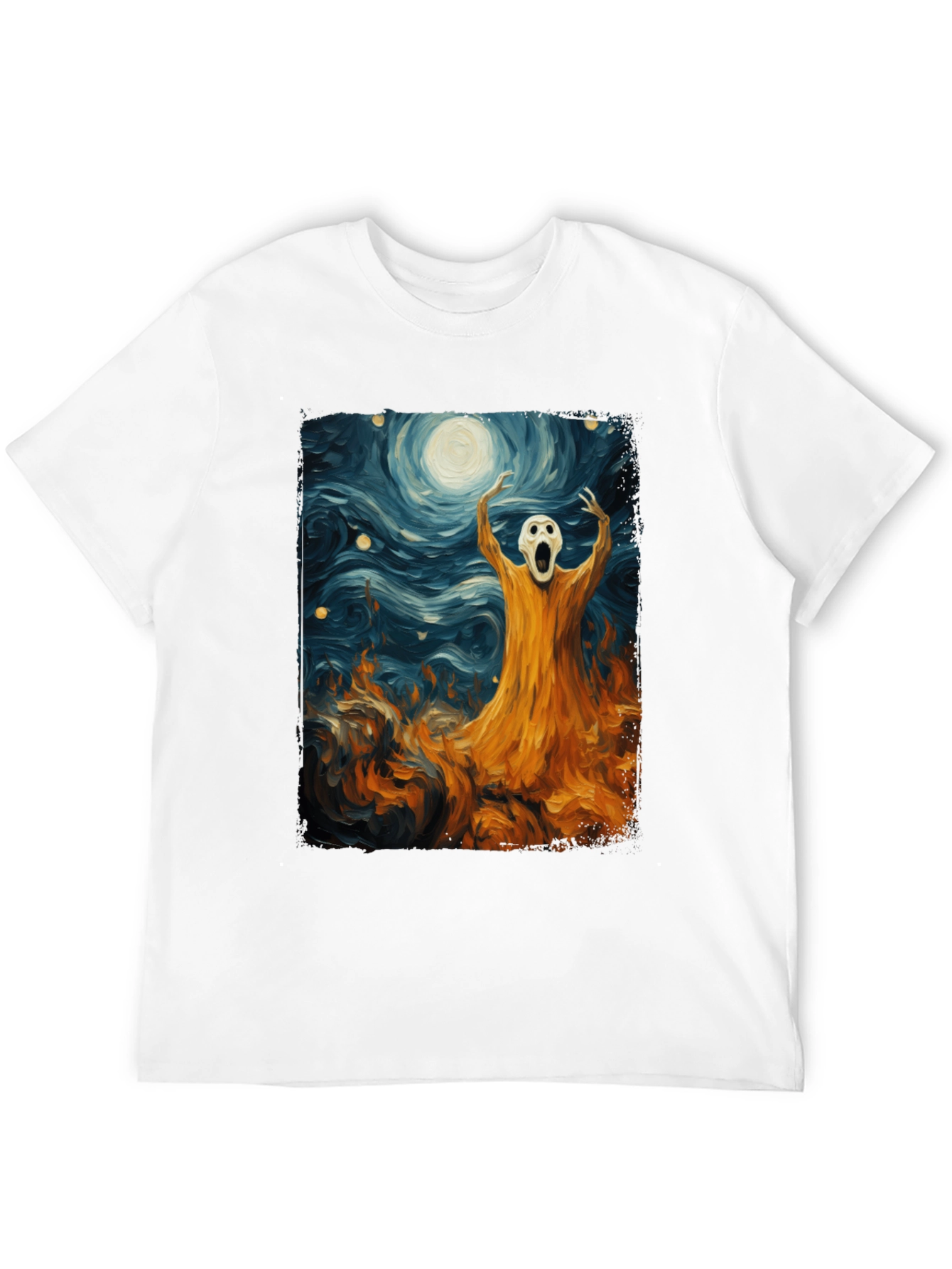 Starry Scream Graphic Tee - Artistic Comfort