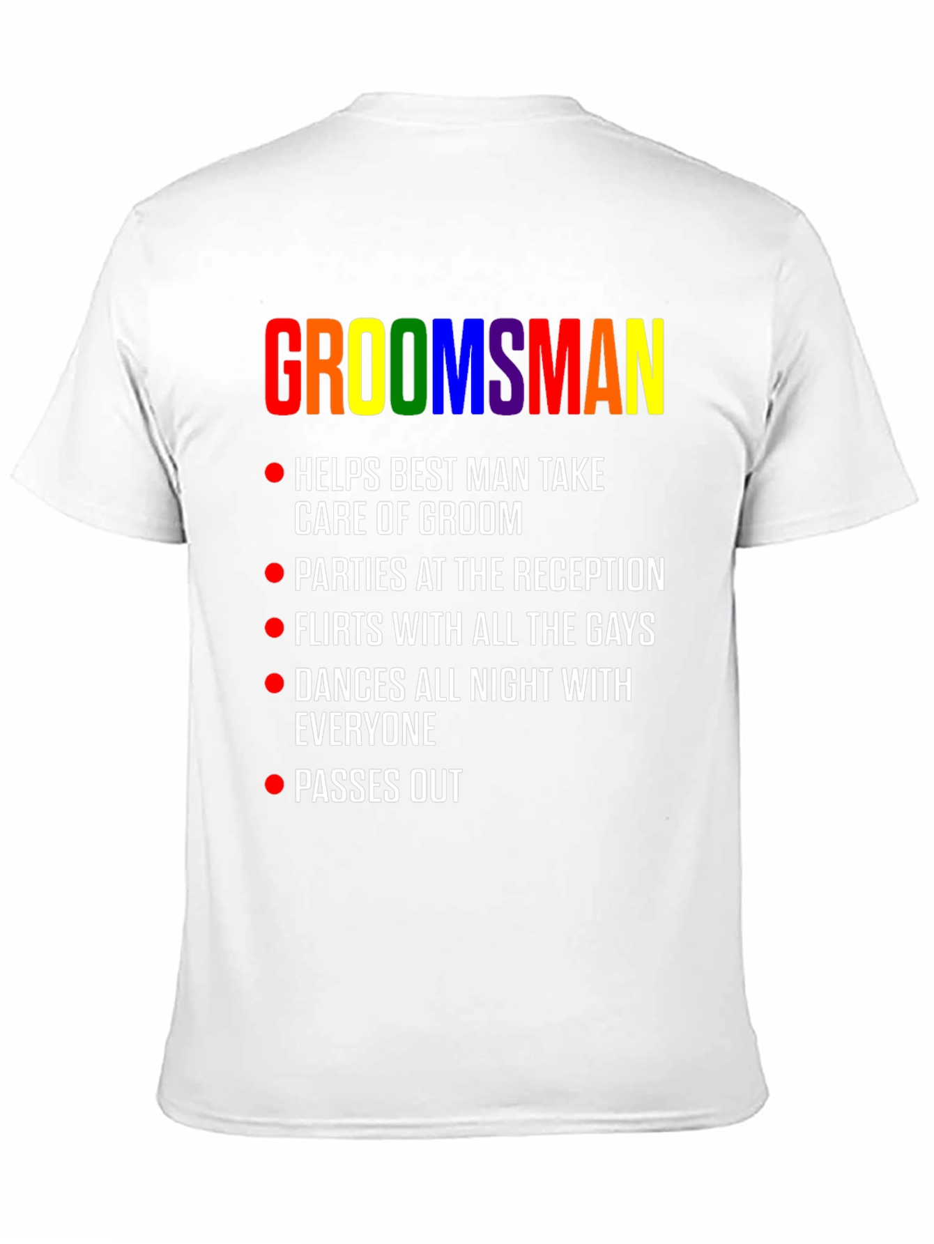 Groomsman Rainbow Pride Wedding Party T-Shirt