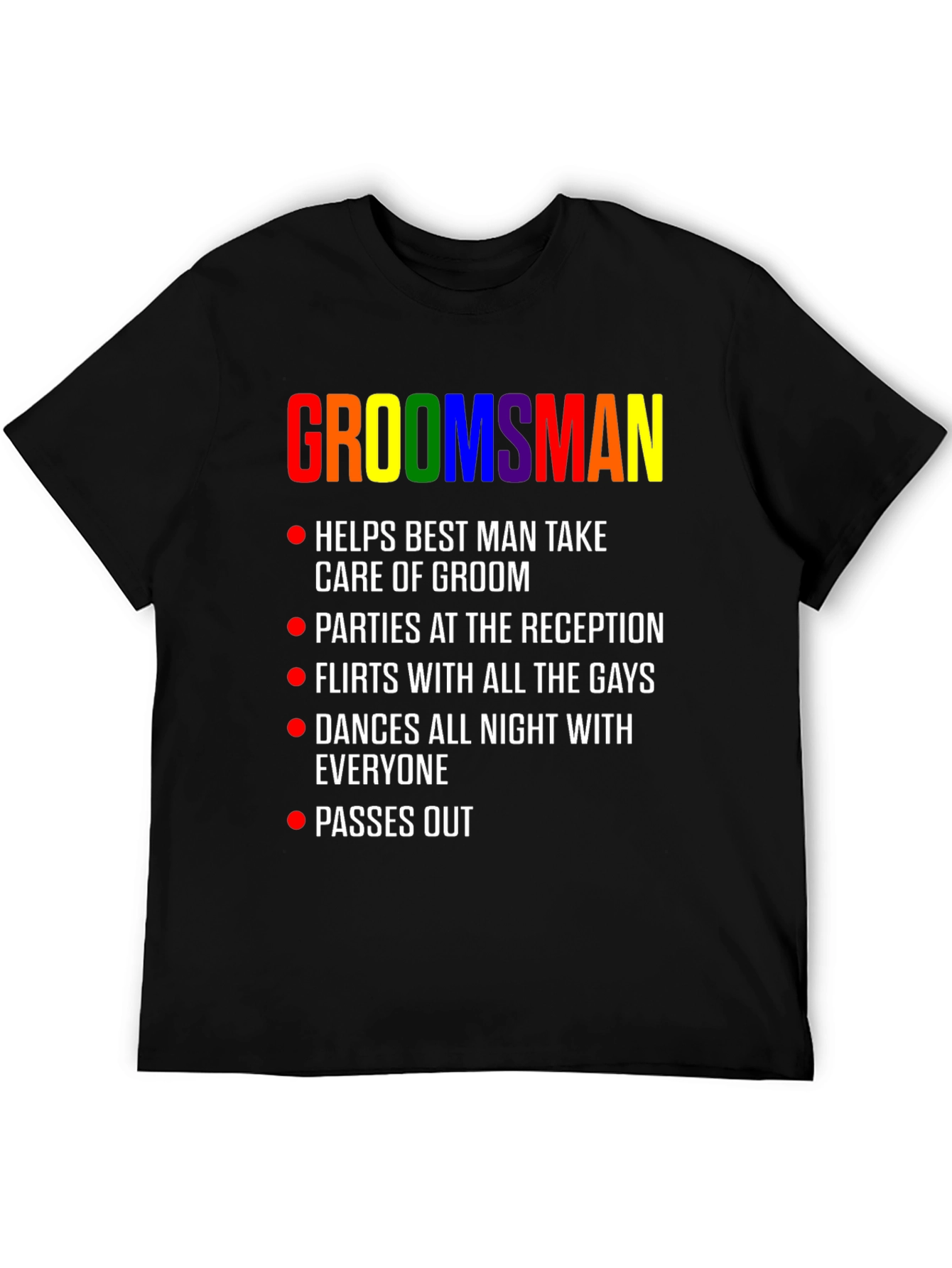 Groomsman Rainbow Pride Wedding Party T-Shirt