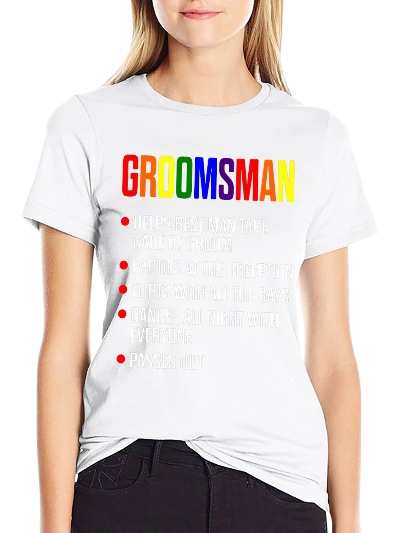 Groomsman Rainbow Pride Wedding Party T-Shirt
