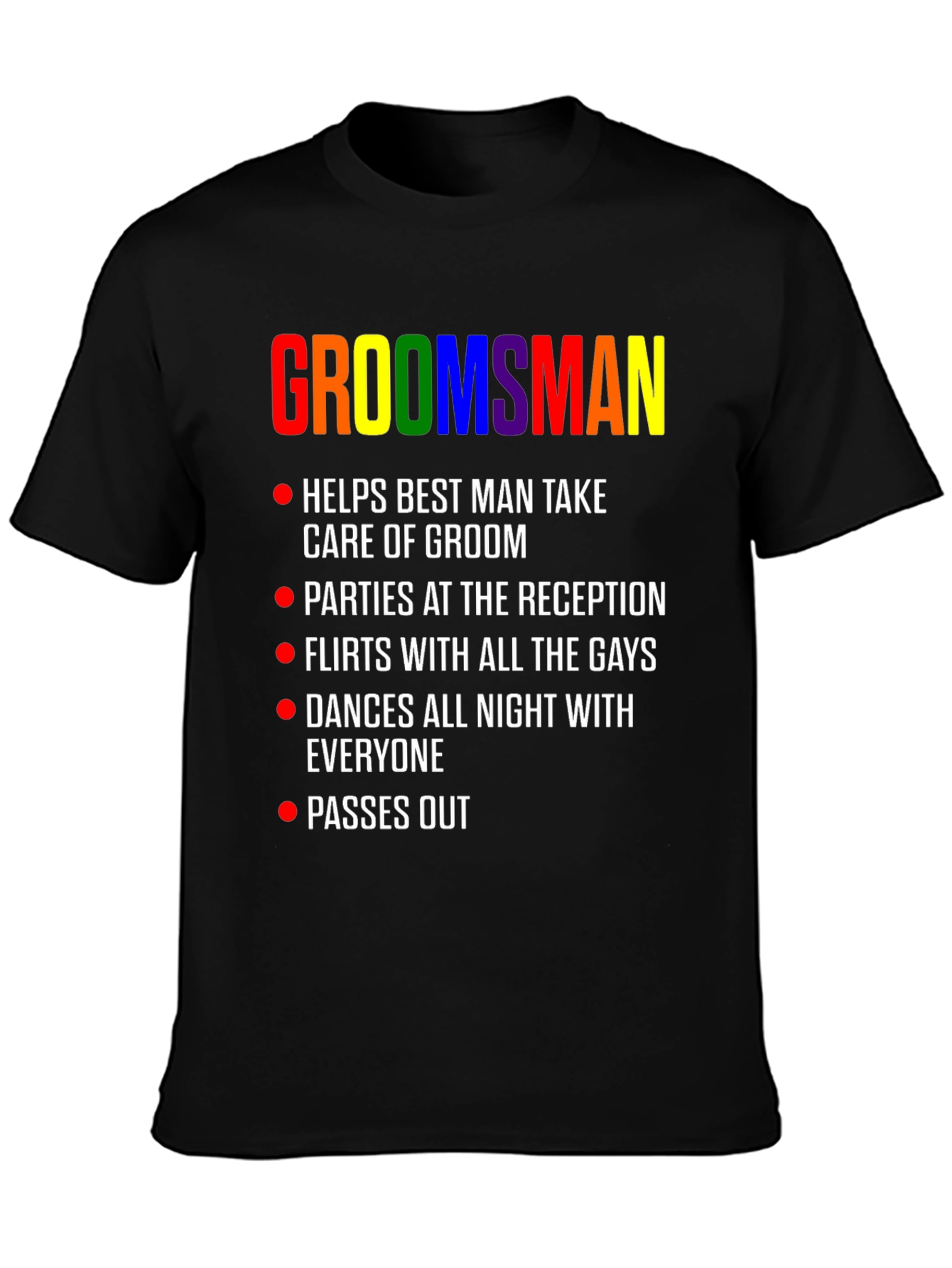 Groomsman Rainbow Pride Wedding Party T-Shirt