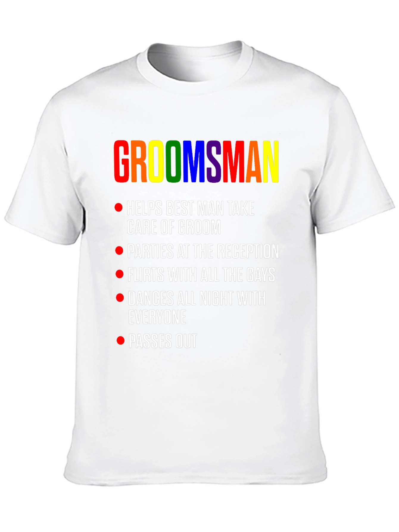 Groomsman Rainbow Pride Wedding Party T-Shirt