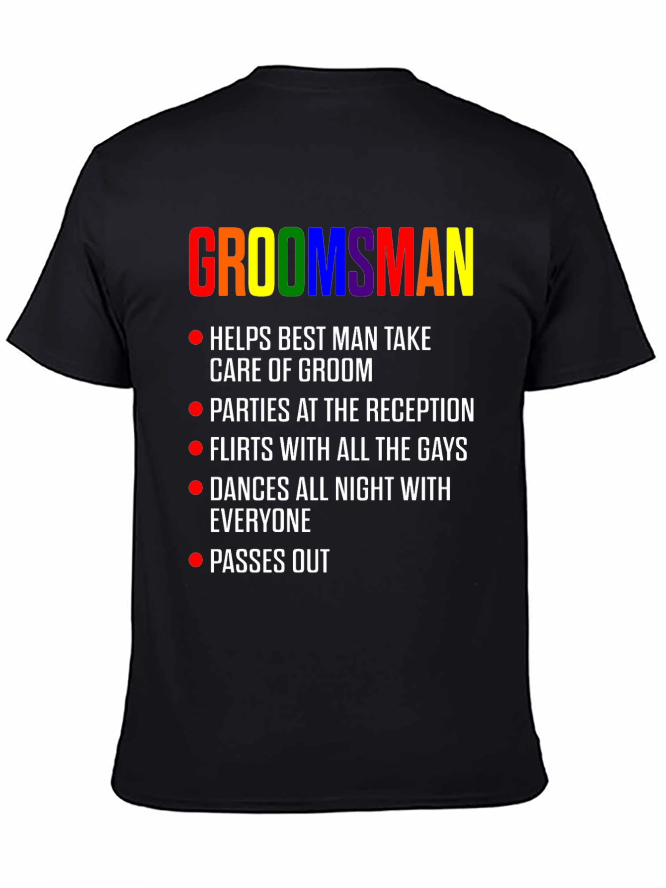 Groomsman Rainbow Pride Wedding Party T-Shirt