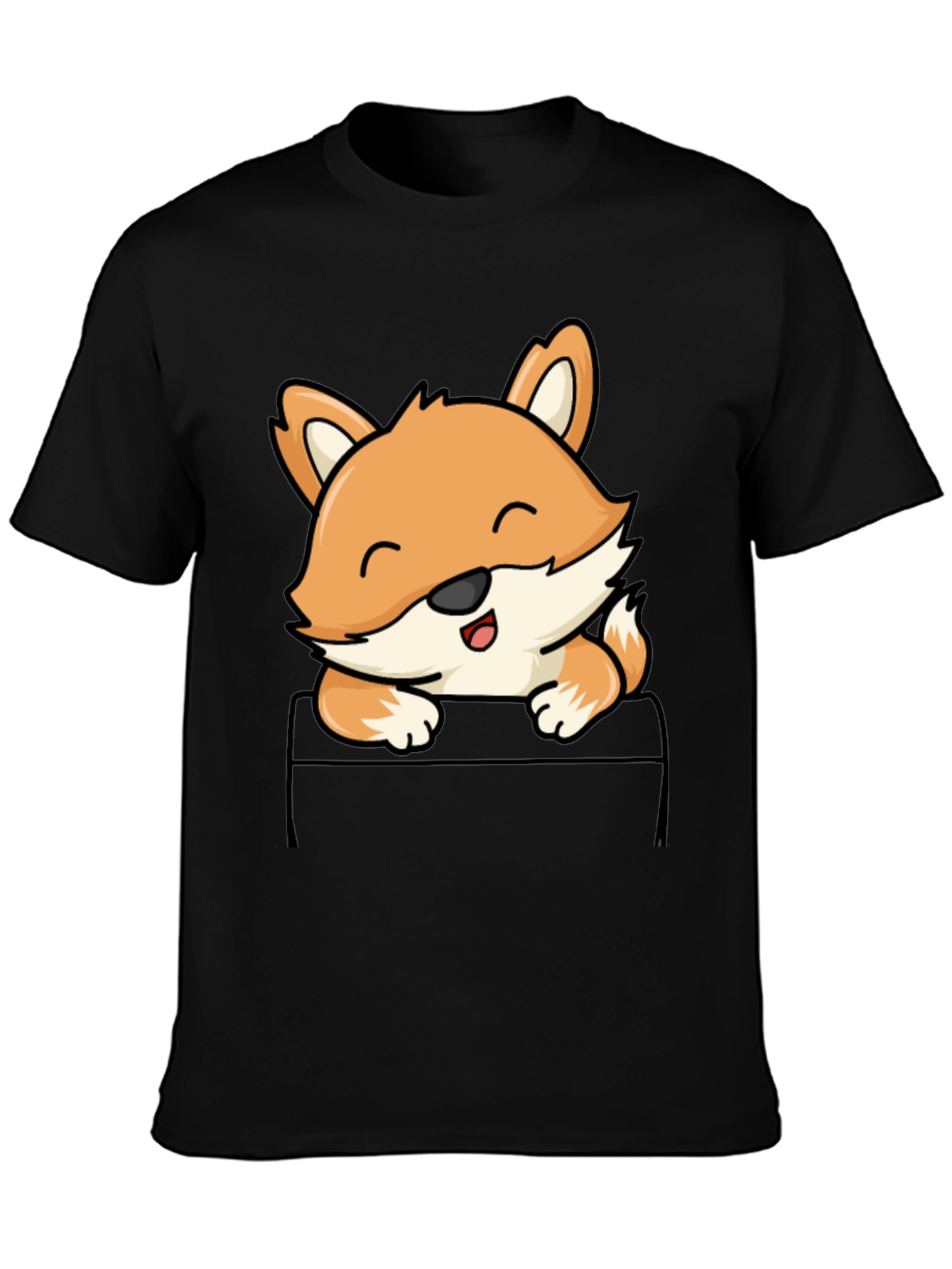Cute Fox Pocket T-Shirt - Unisex Graphic Tee