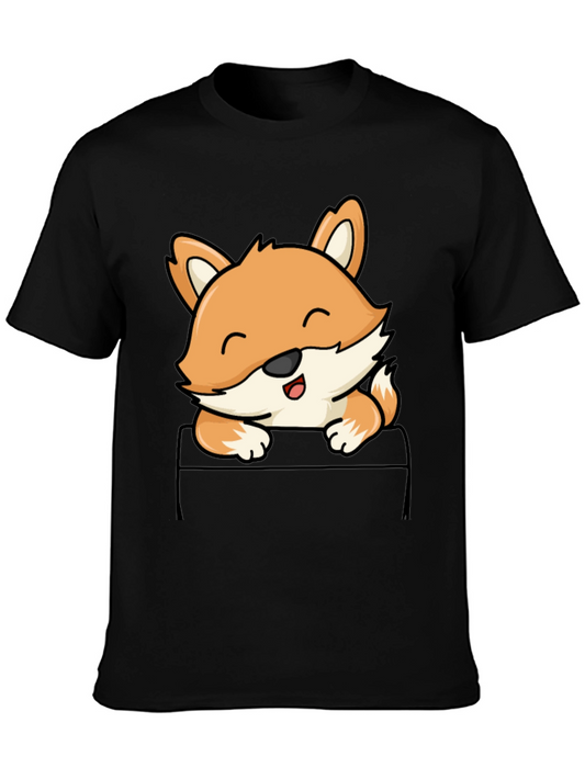 Cute Fox Pocket T-Shirt - Unisex Graphic Tee