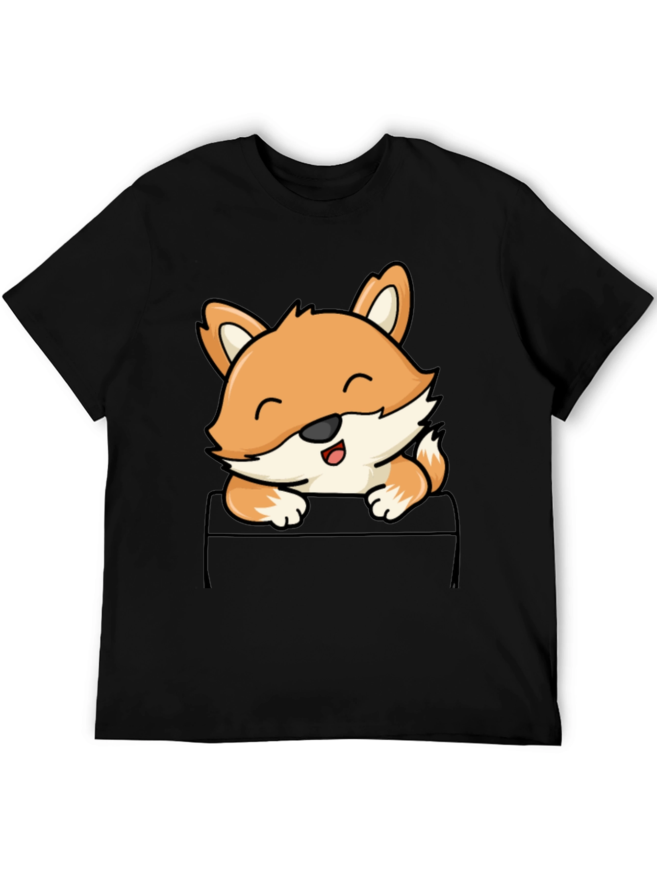 Cute Fox Pocket T-Shirt - Unisex Graphic Tee