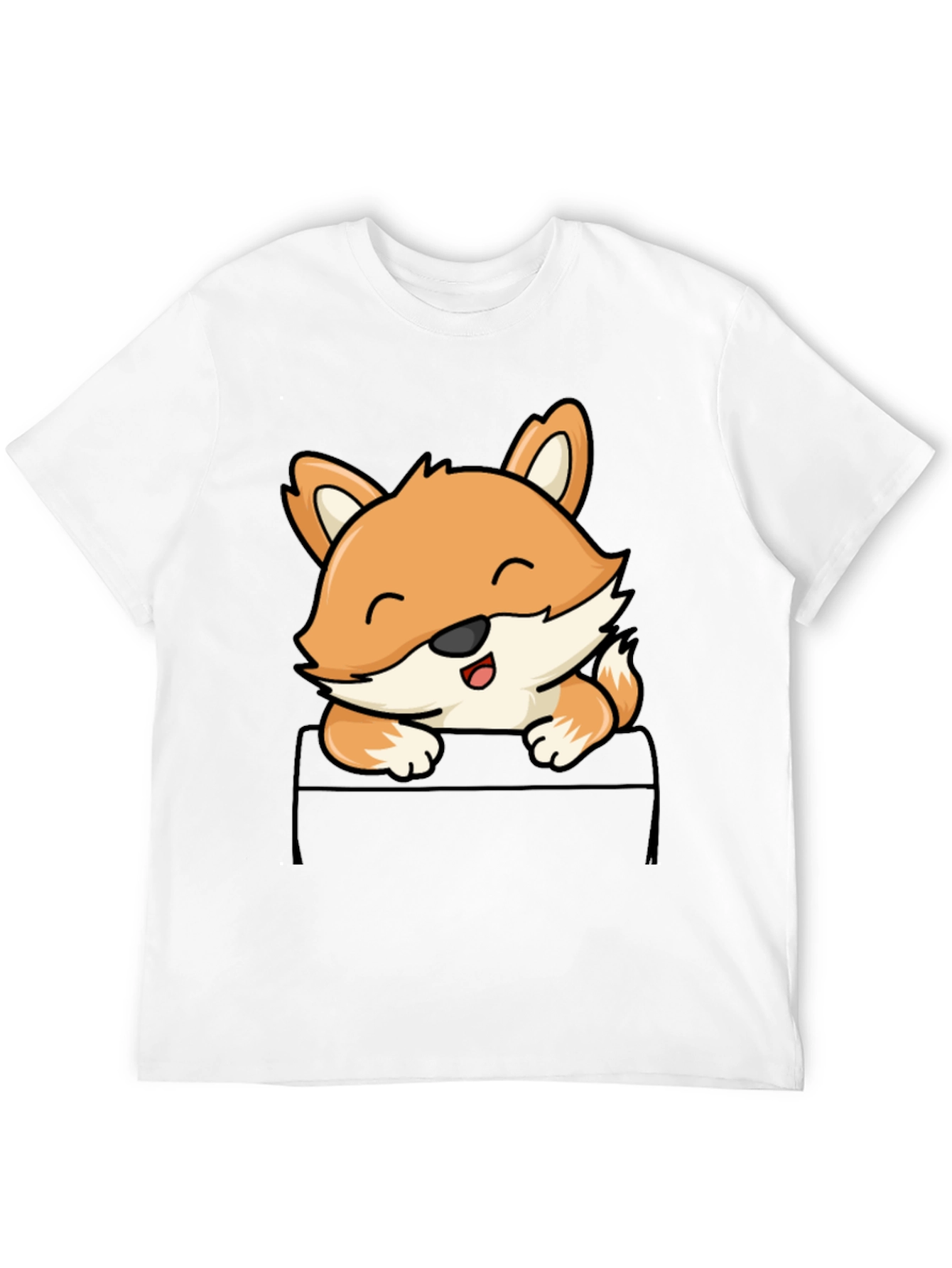 Cute Fox Pocket T-Shirt - Unisex Graphic Tee