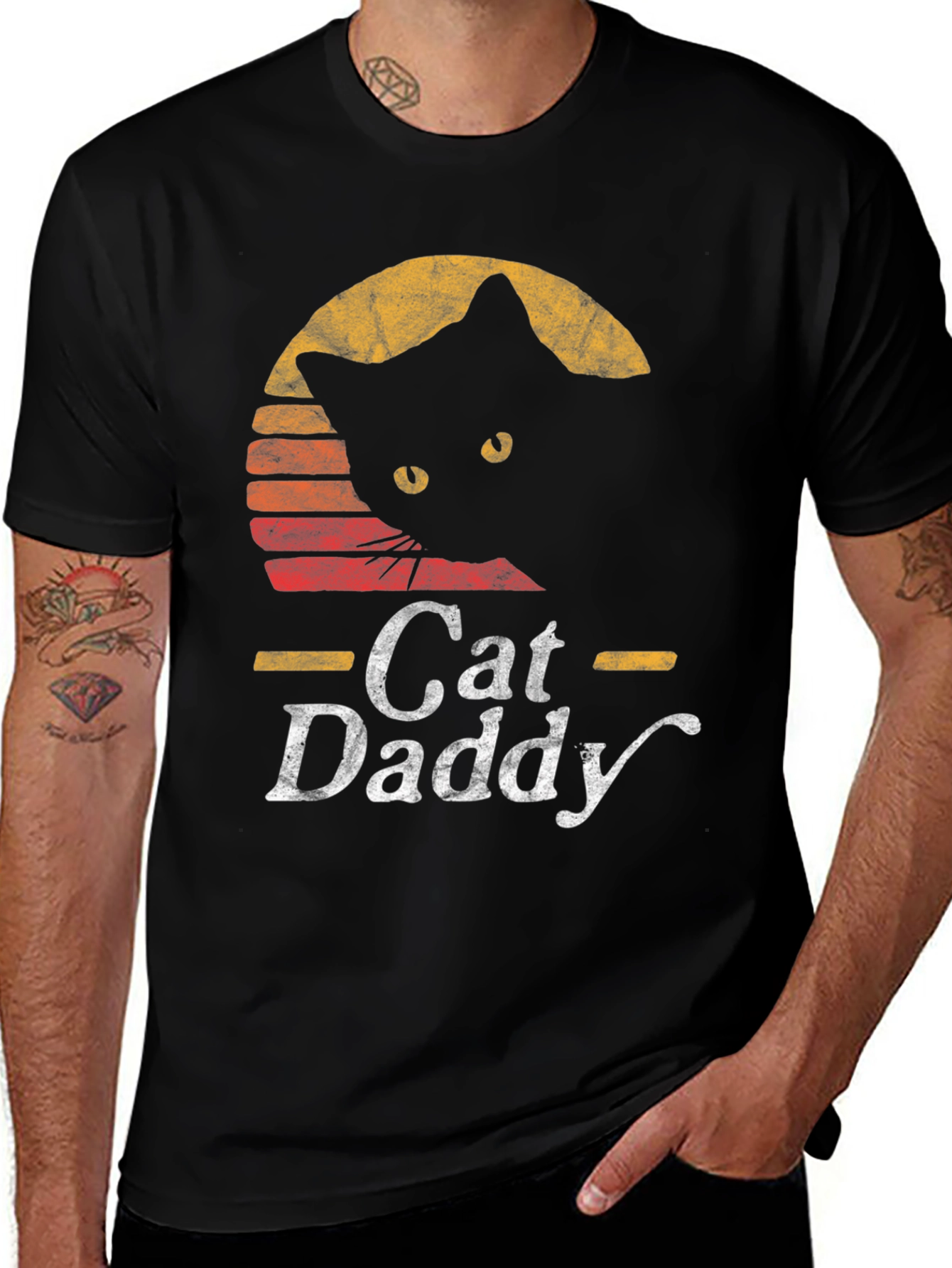 Cat Daddy Graphic Tee - Retro Style
