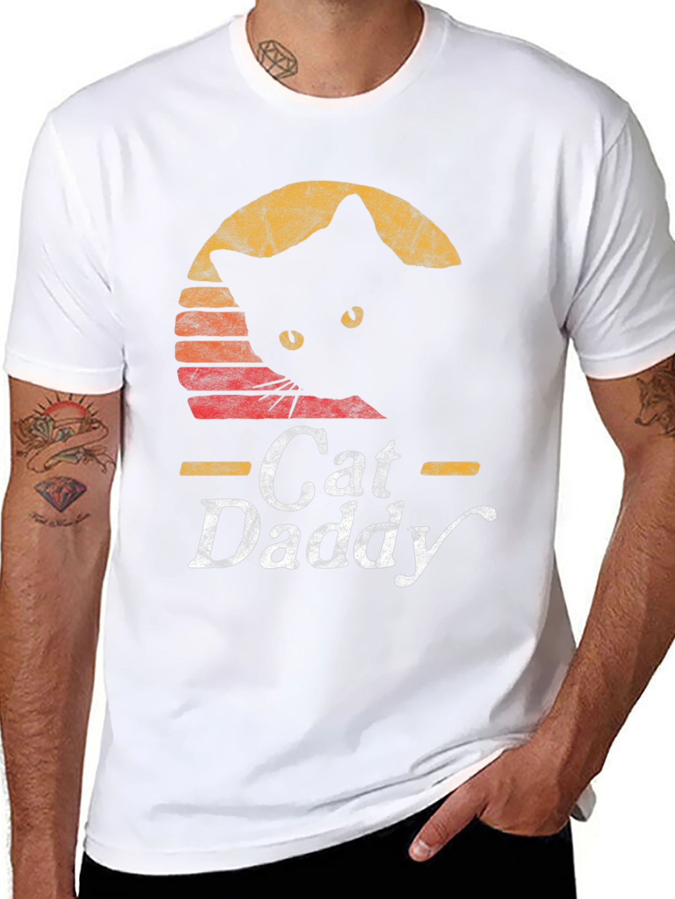 Cat Daddy Graphic Tee - Retro Style