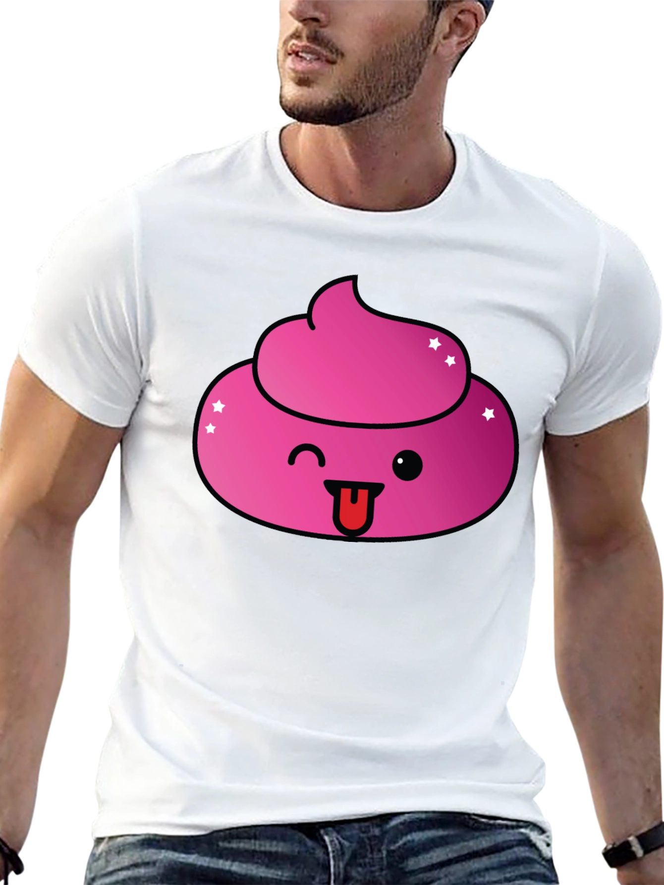 Pink Poop Emoji Graphic T-Shirt - Fun & Stylish!