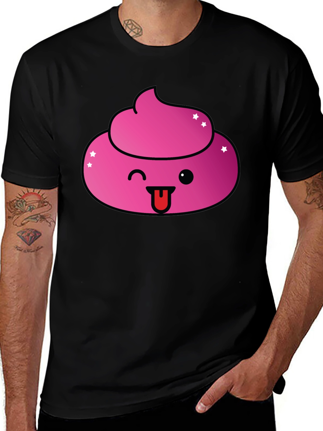 Pink Poop Emoji Graphic T-Shirt - Fun & Stylish!