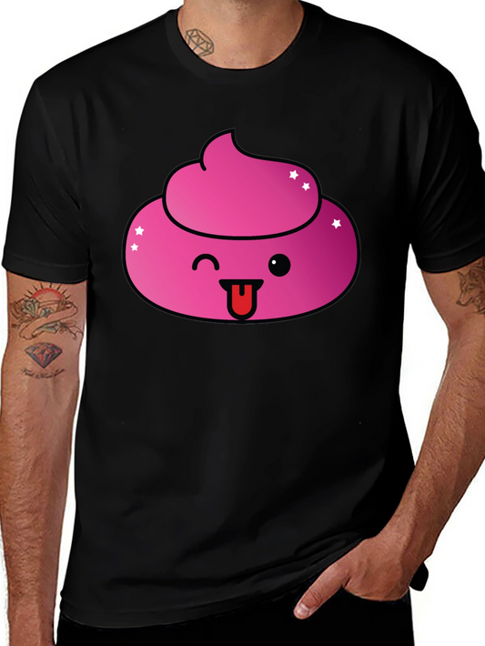 Pink Poop Emoji Graphic T-Shirt - Fun & Stylish!