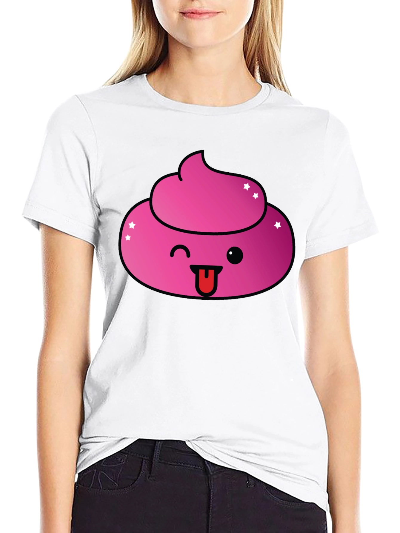 Pink Poop Emoji Graphic T-Shirt - Fun & Stylish!