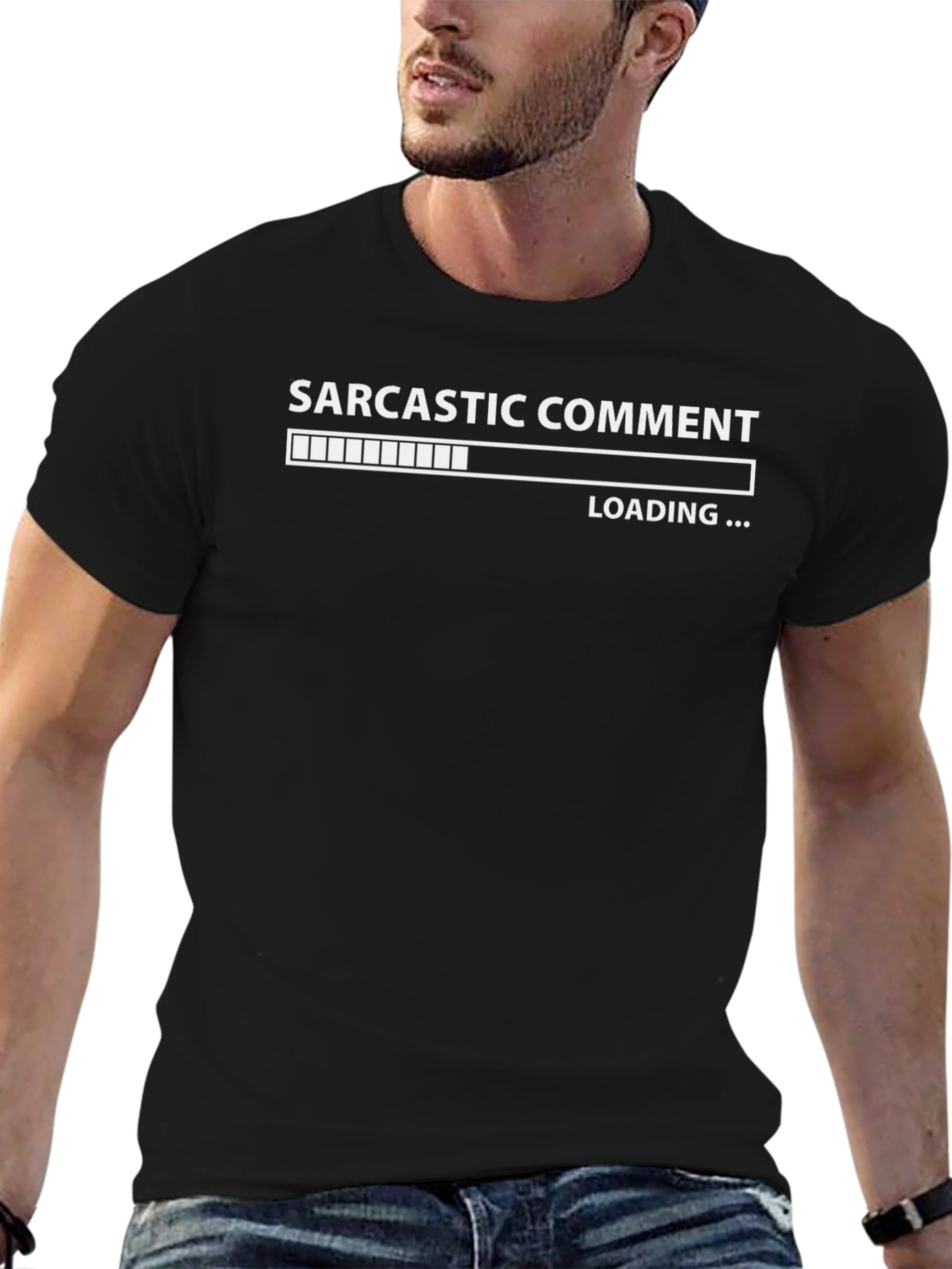 Sarcastic Comment Loading Black T-Shirt