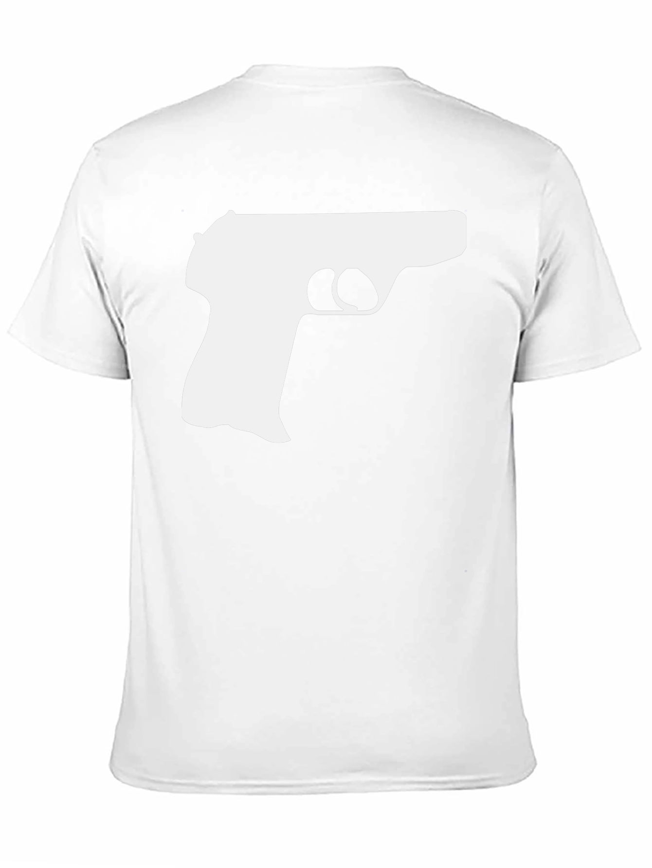 Gun Silhouette Graphic Tee - Black Cotton T-Shirt