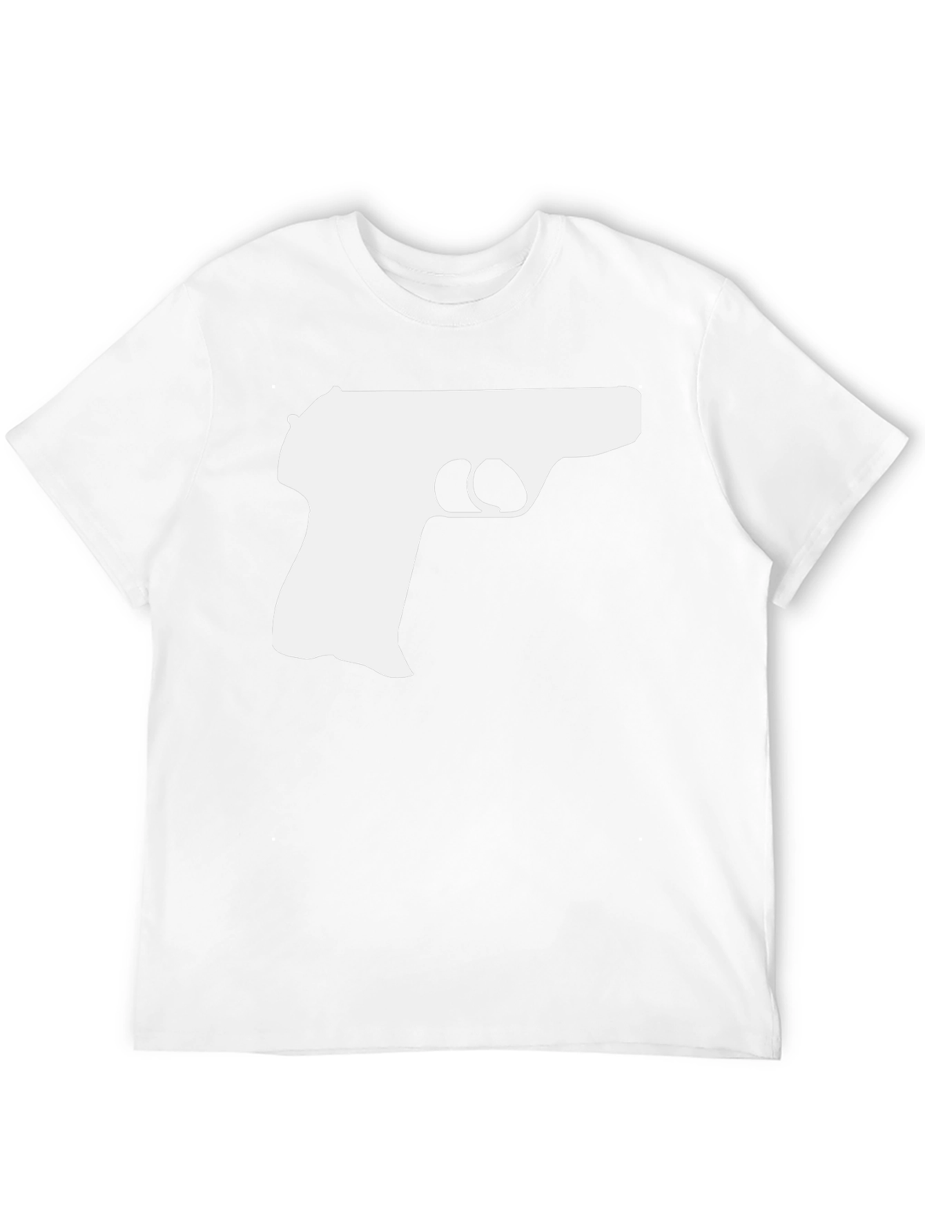 Gun Silhouette Graphic Tee - Black Cotton T-Shirt