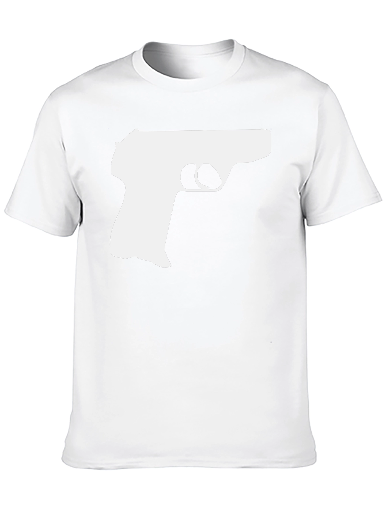 Gun Silhouette Graphic Tee - Black Cotton T-Shirt