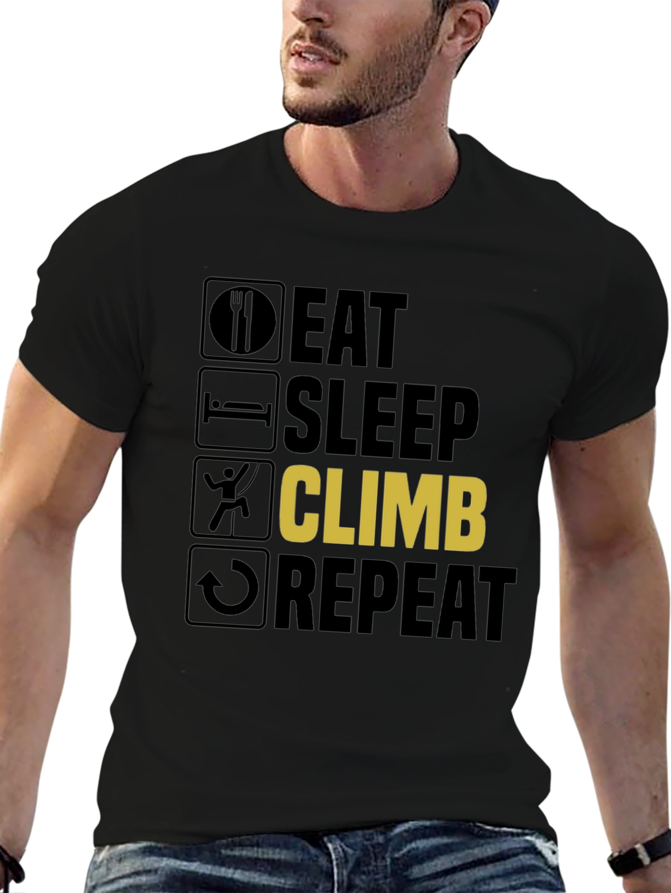 Eat Sleep Climb Repeat T-Shirt - Climbing Enthusiast
