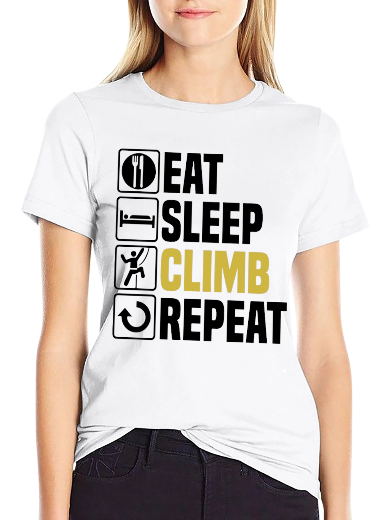 Eat Sleep Climb Repeat T-Shirt - Climbing Enthusiast