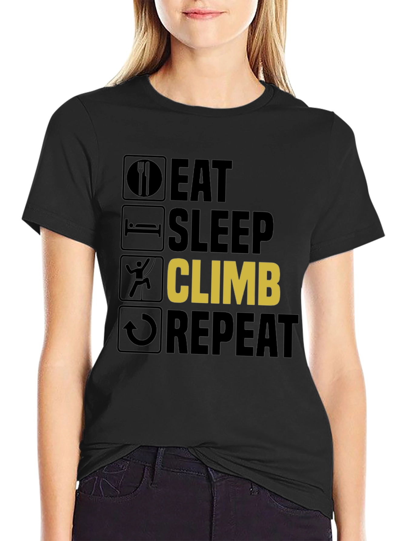 Eat Sleep Climb Repeat T-Shirt - Climbing Enthusiast