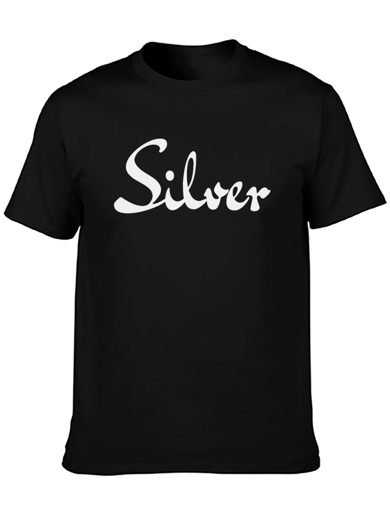 Silver Script Black T-Shirt - Classic Cool!