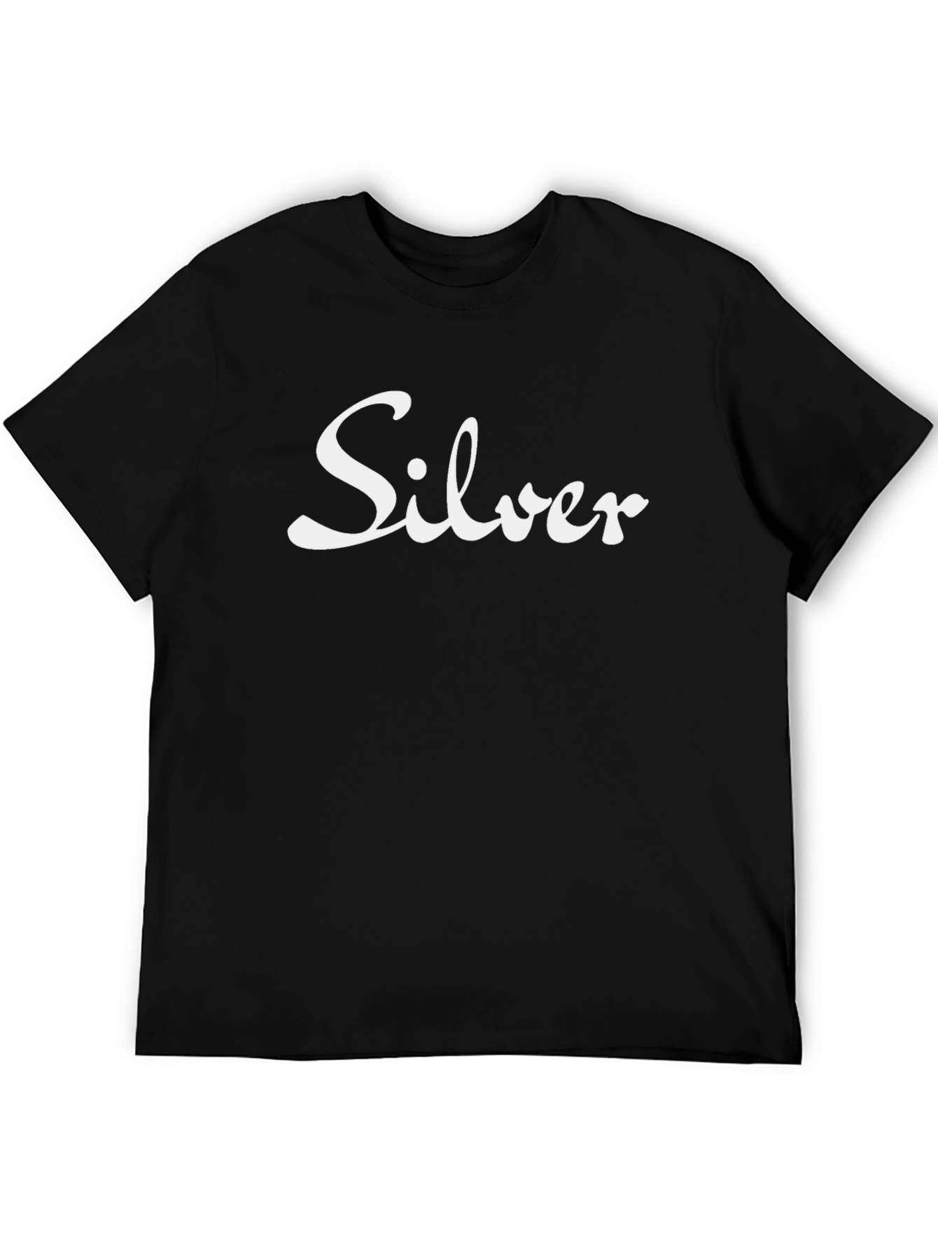 Silver Script Black T-Shirt - Classic Cool!