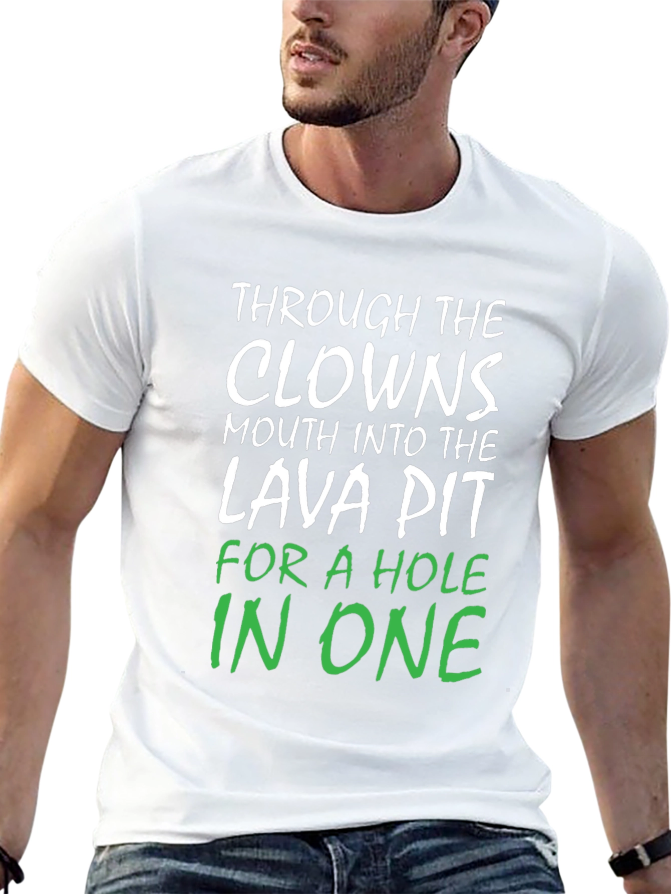 Clowns Mouth Lava Pit Hole In One Black T-Shirt