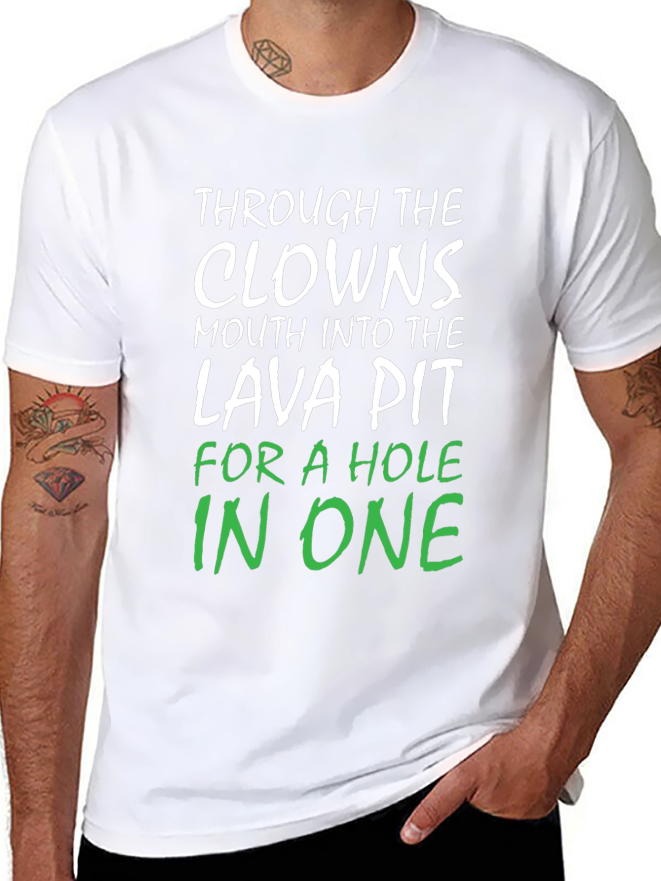 Clowns Mouth Lava Pit Hole In One Black T-Shirt