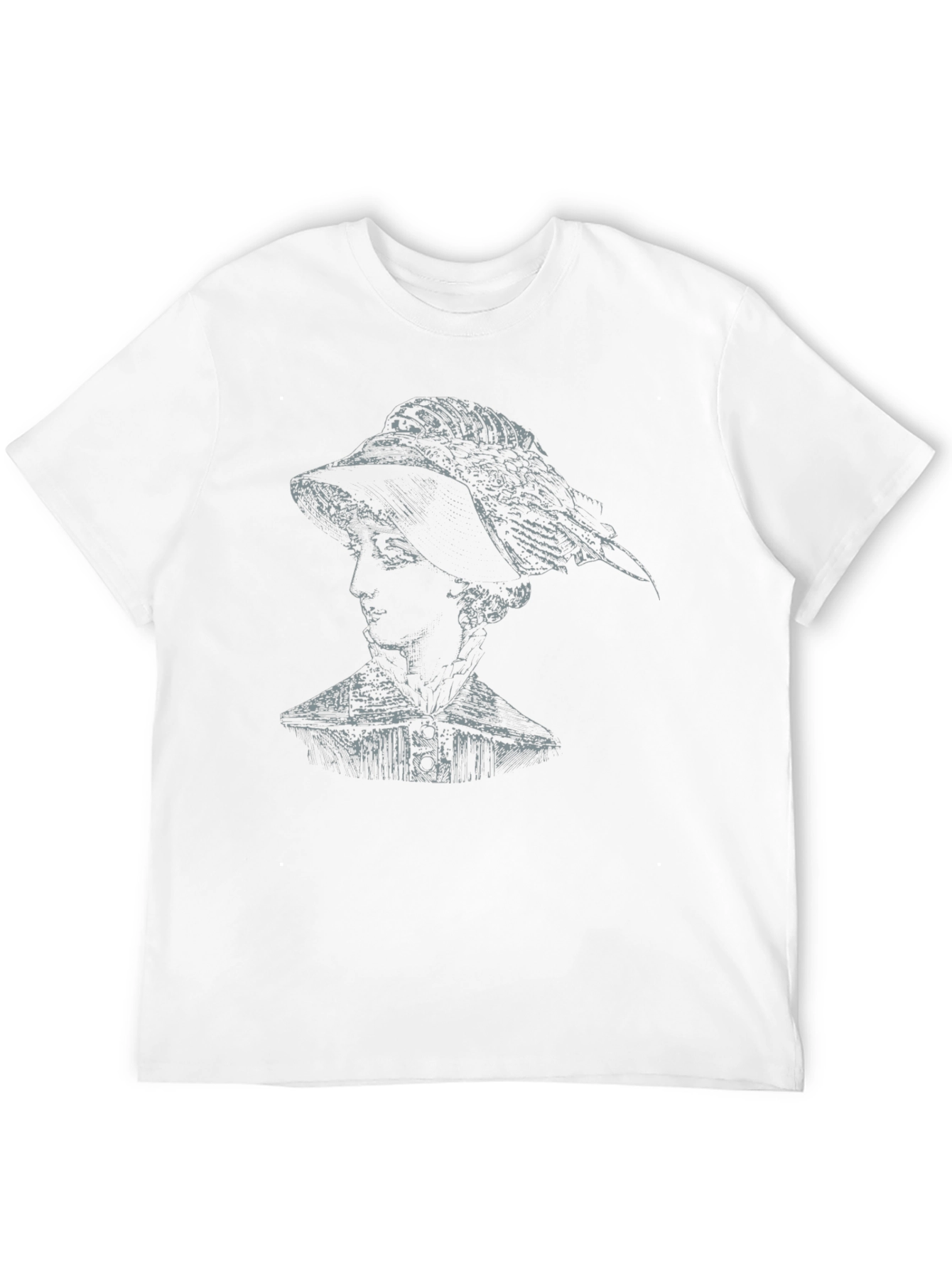 Elegant Woman Portrait Graphic Tee - Black
