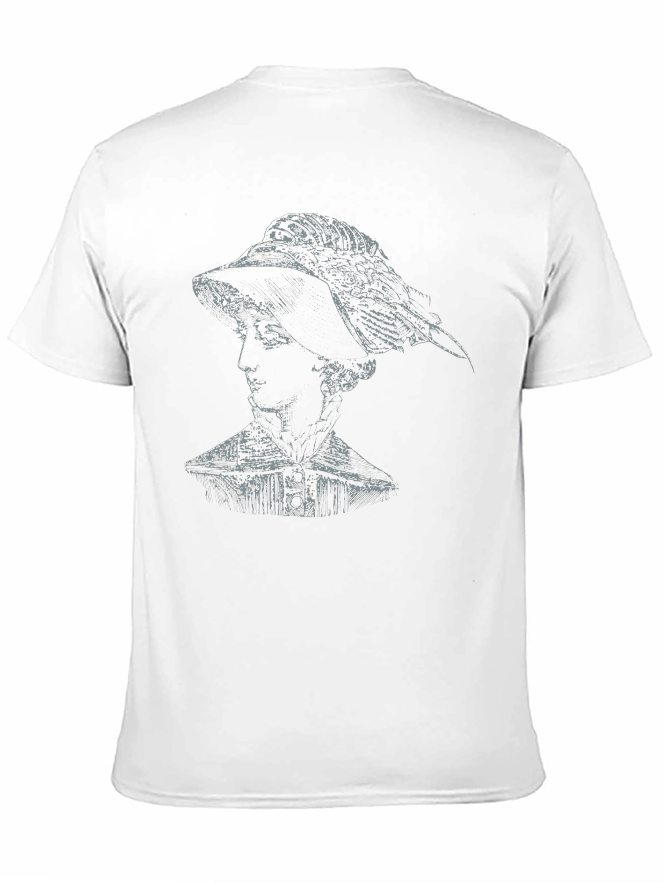 Elegant Woman Portrait Graphic Tee - Black