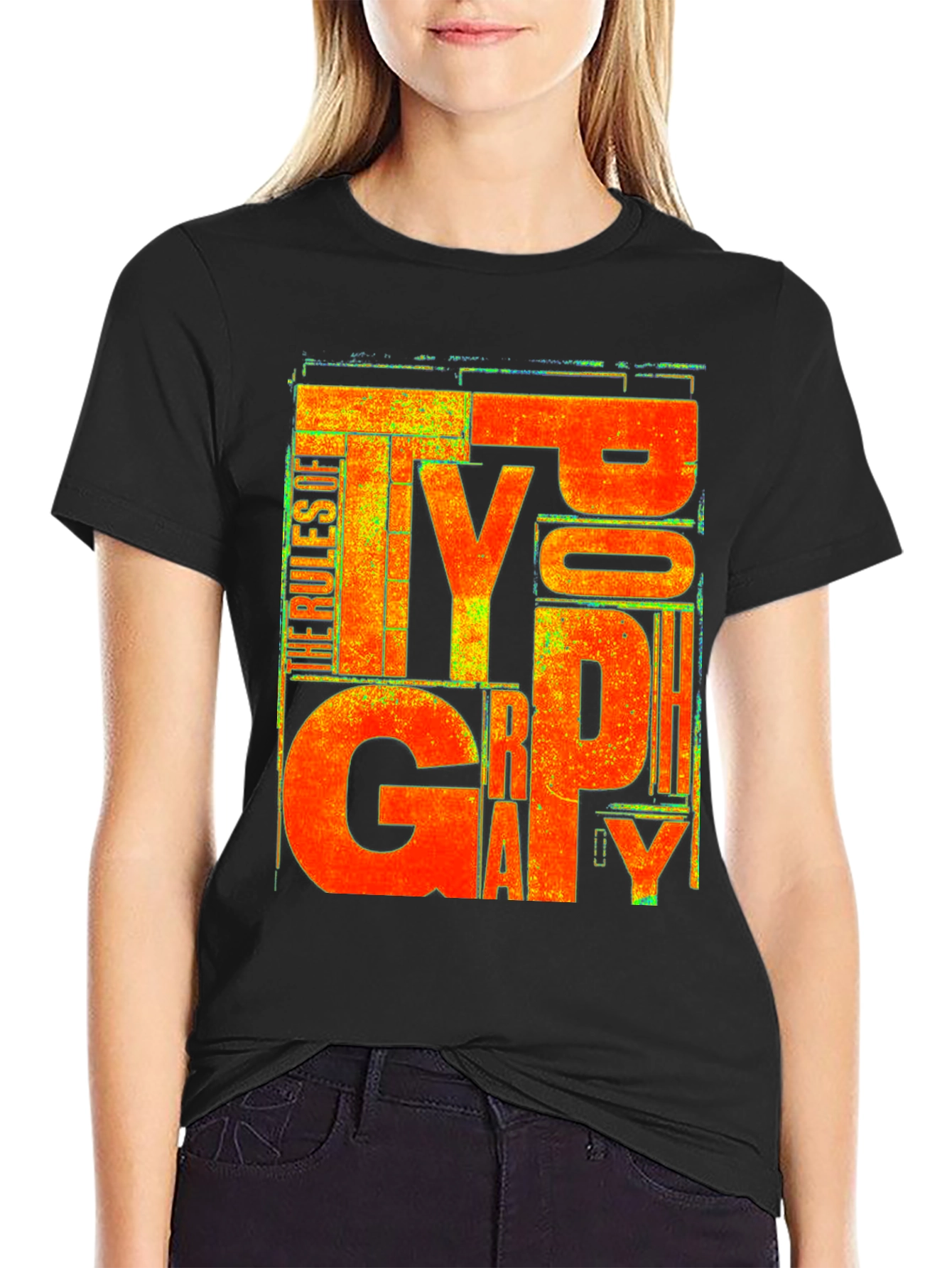 Typography Rules Black T-Shirt