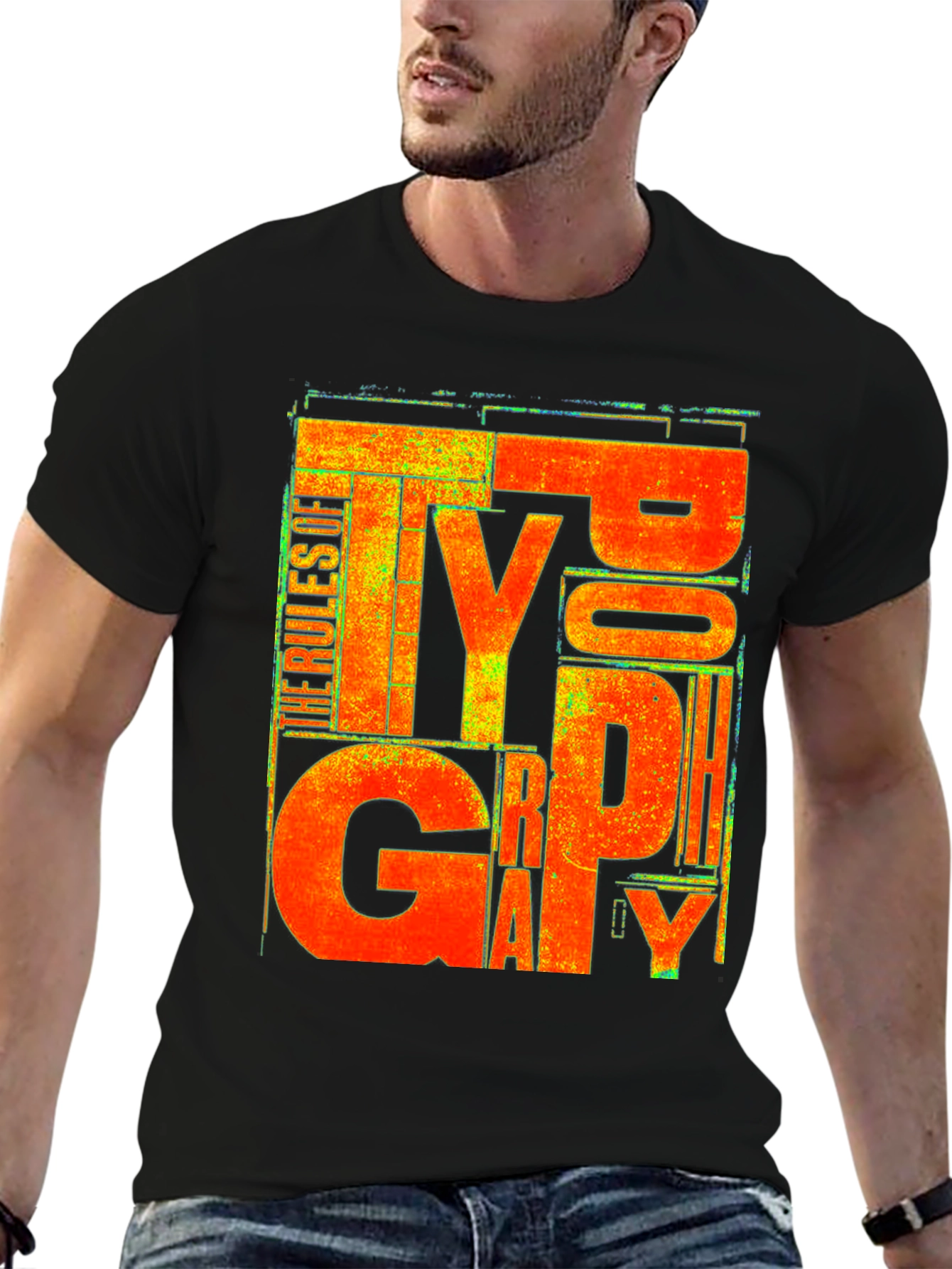 Typography Rules Black T-Shirt