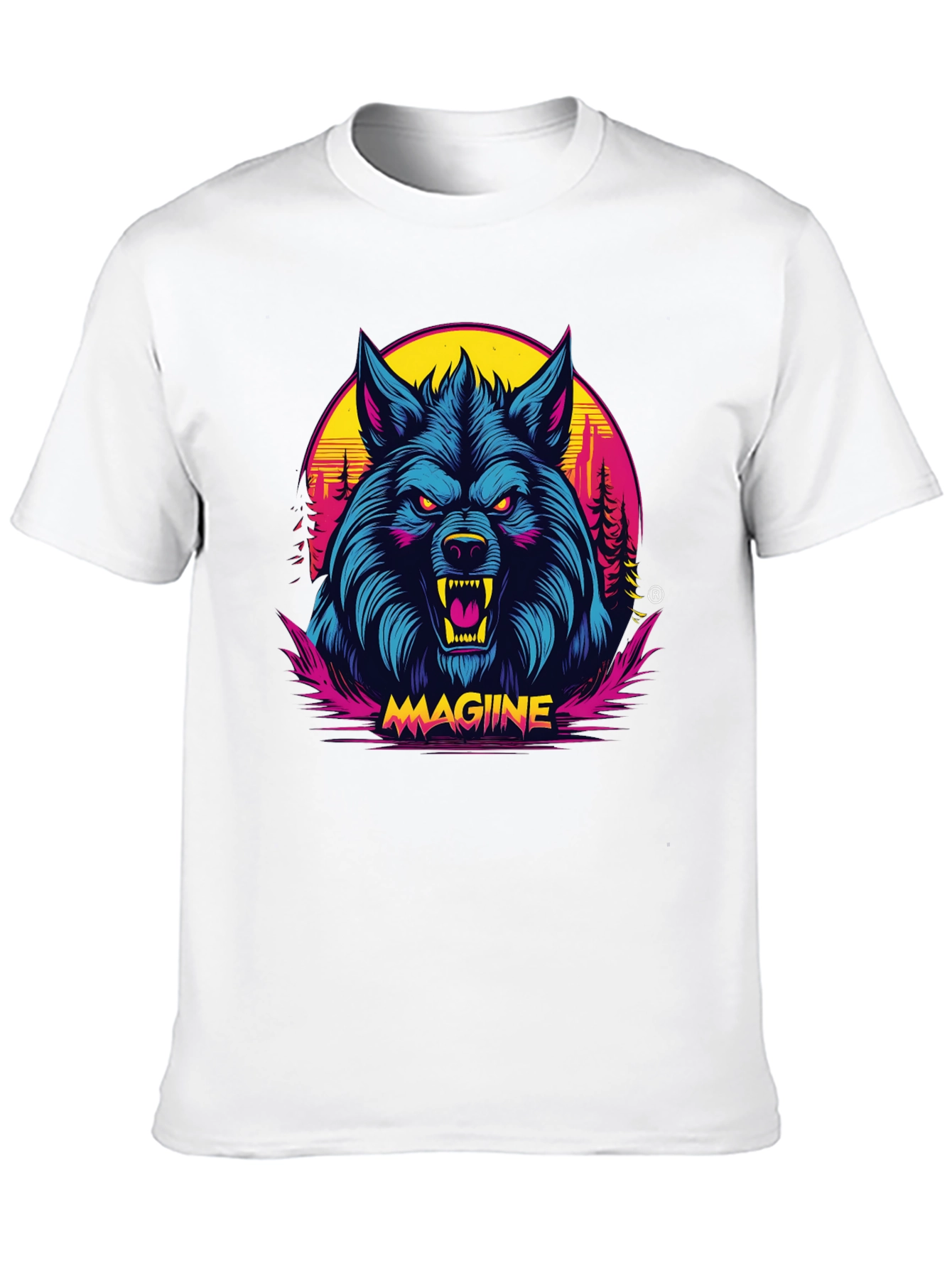 MAGIINE Wolf Graphic Tee - Retro Style
