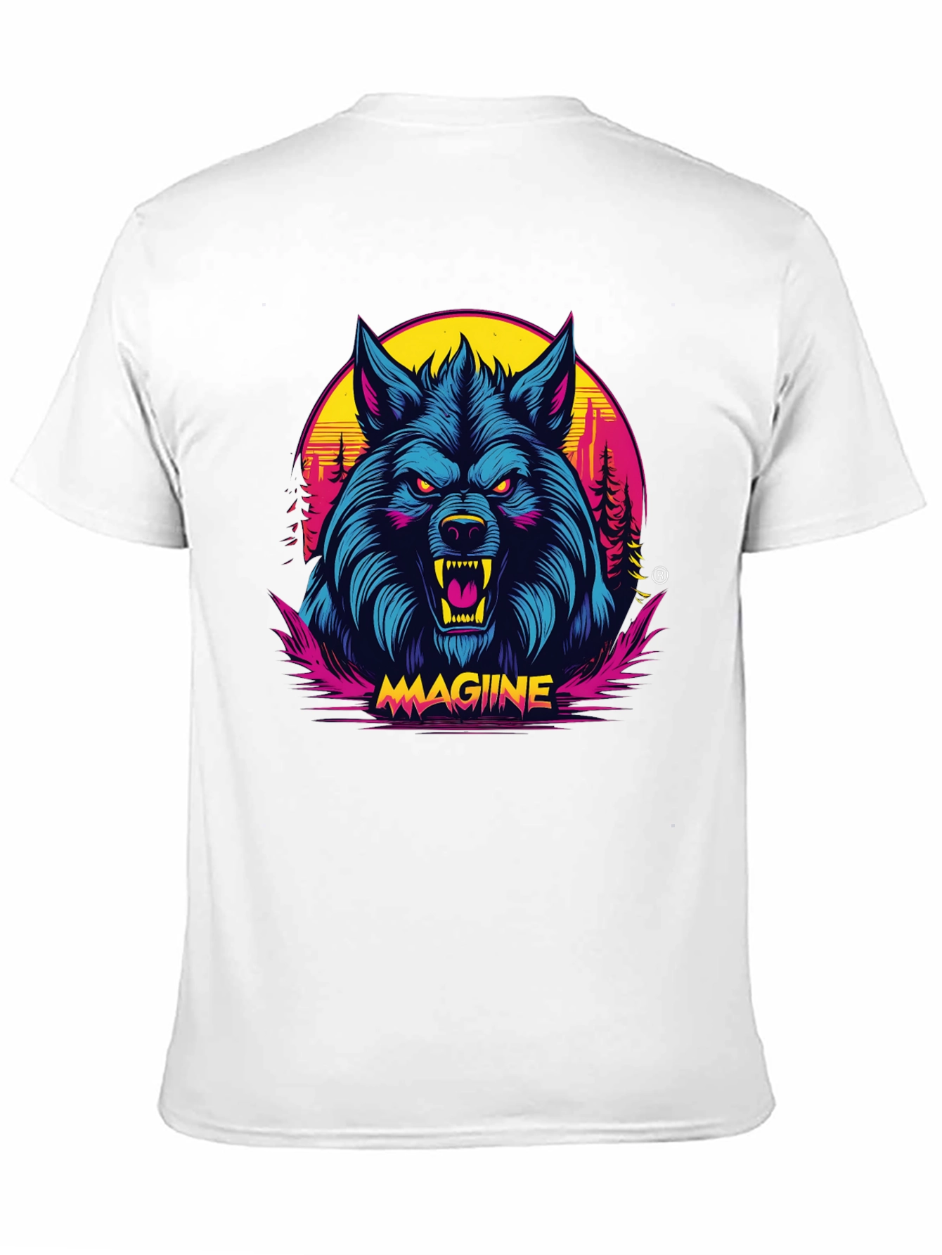 MAGIINE Wolf Graphic Tee - Retro Style