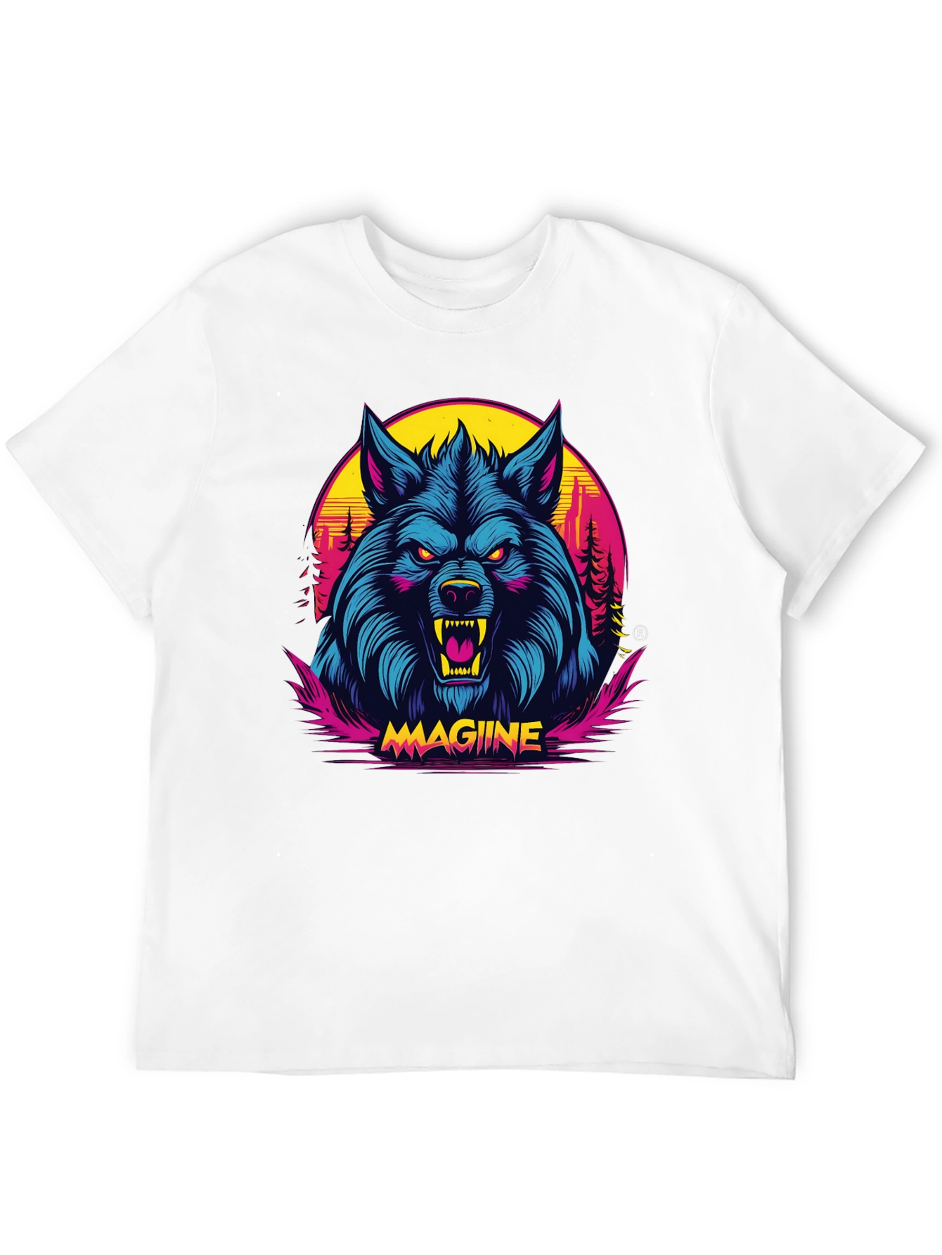 MAGIINE Wolf Graphic Tee - Retro Style
