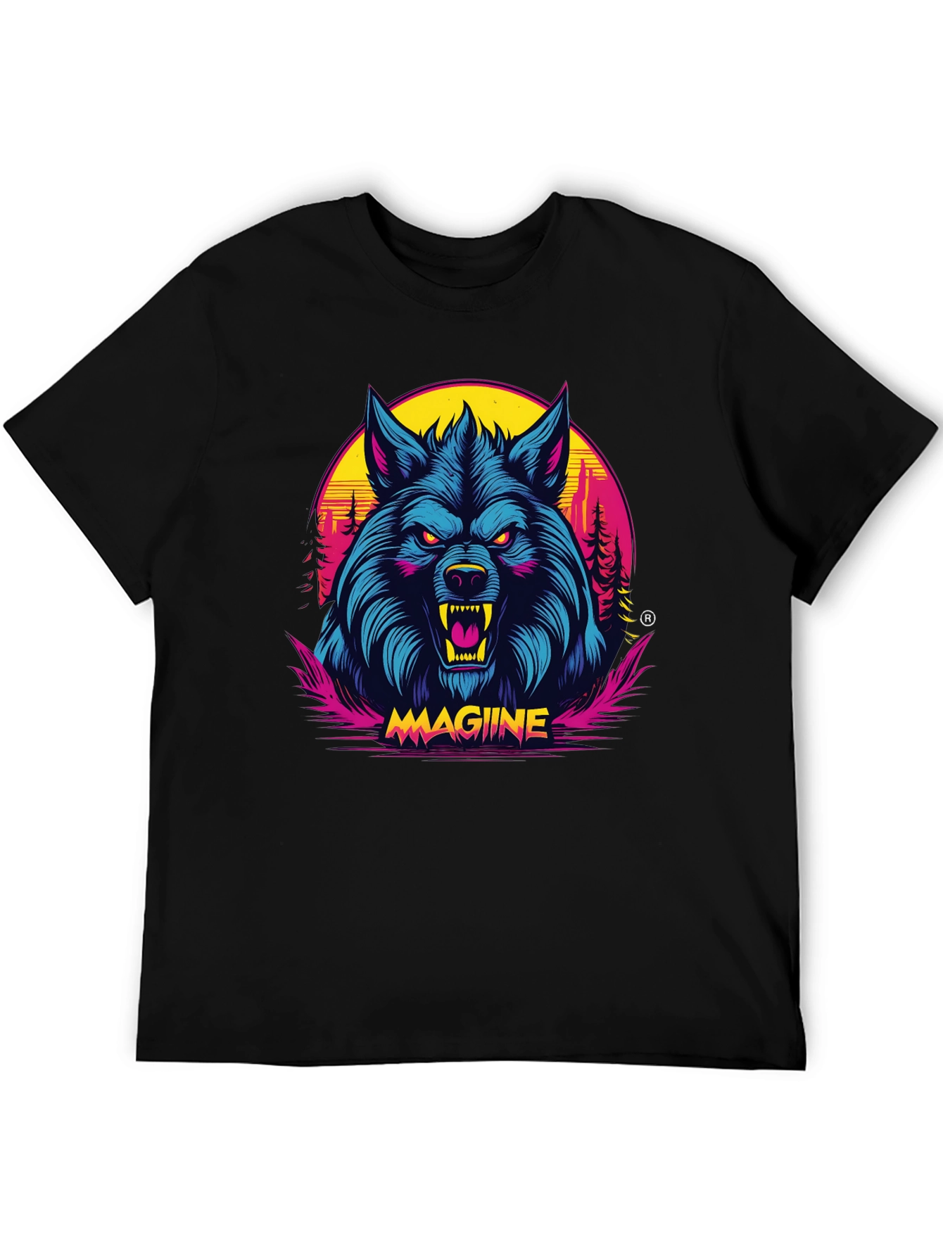 MAGIINE Wolf Graphic Tee - Retro Style