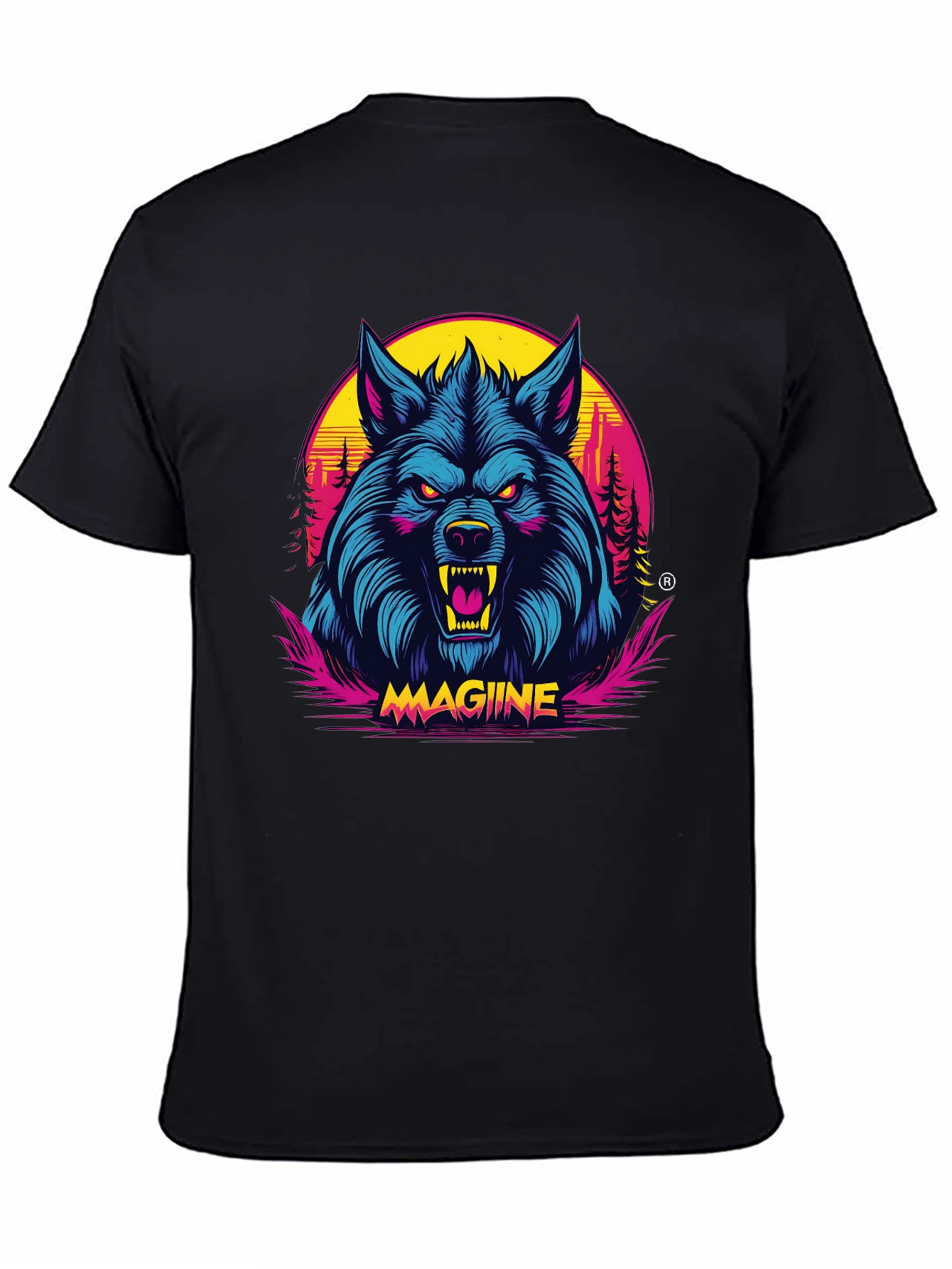 MAGIINE Wolf Graphic Tee - Retro Style