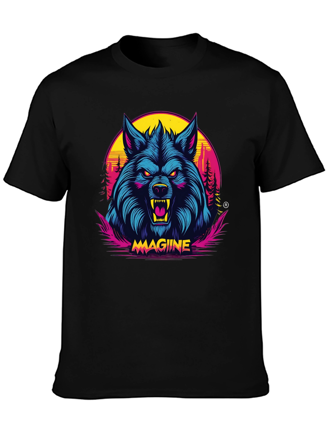 MAGIINE Wolf Graphic Tee - Retro Style