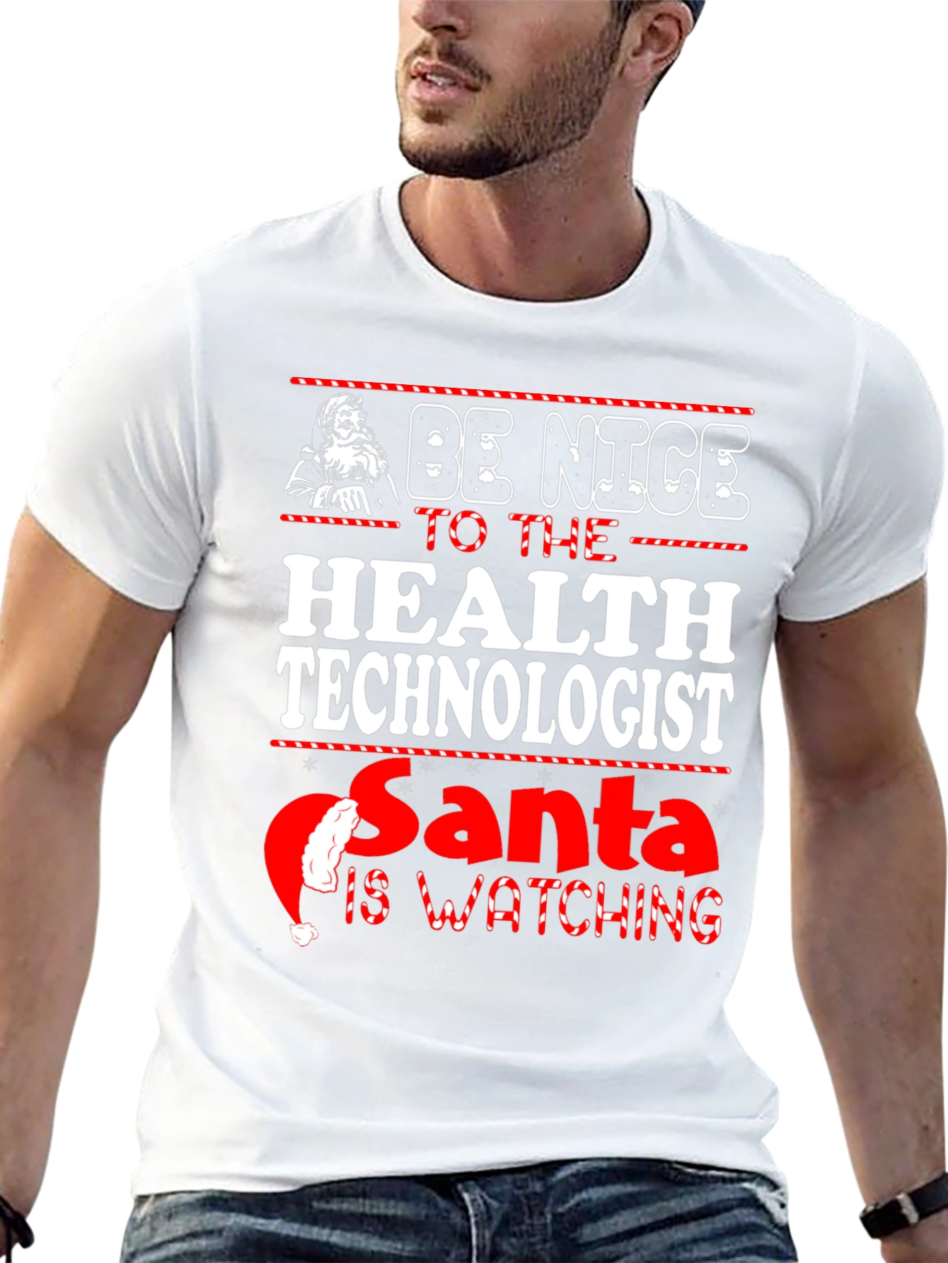 Be Nice to the Health Technologist Santa T-Shirt