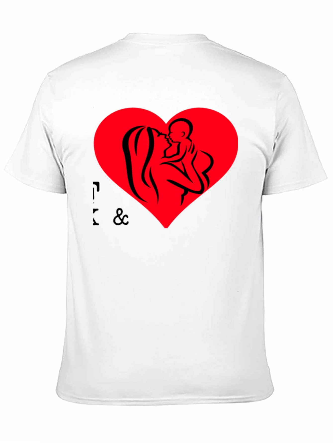 Mother & Child Heart Graphic Black T-Shirt