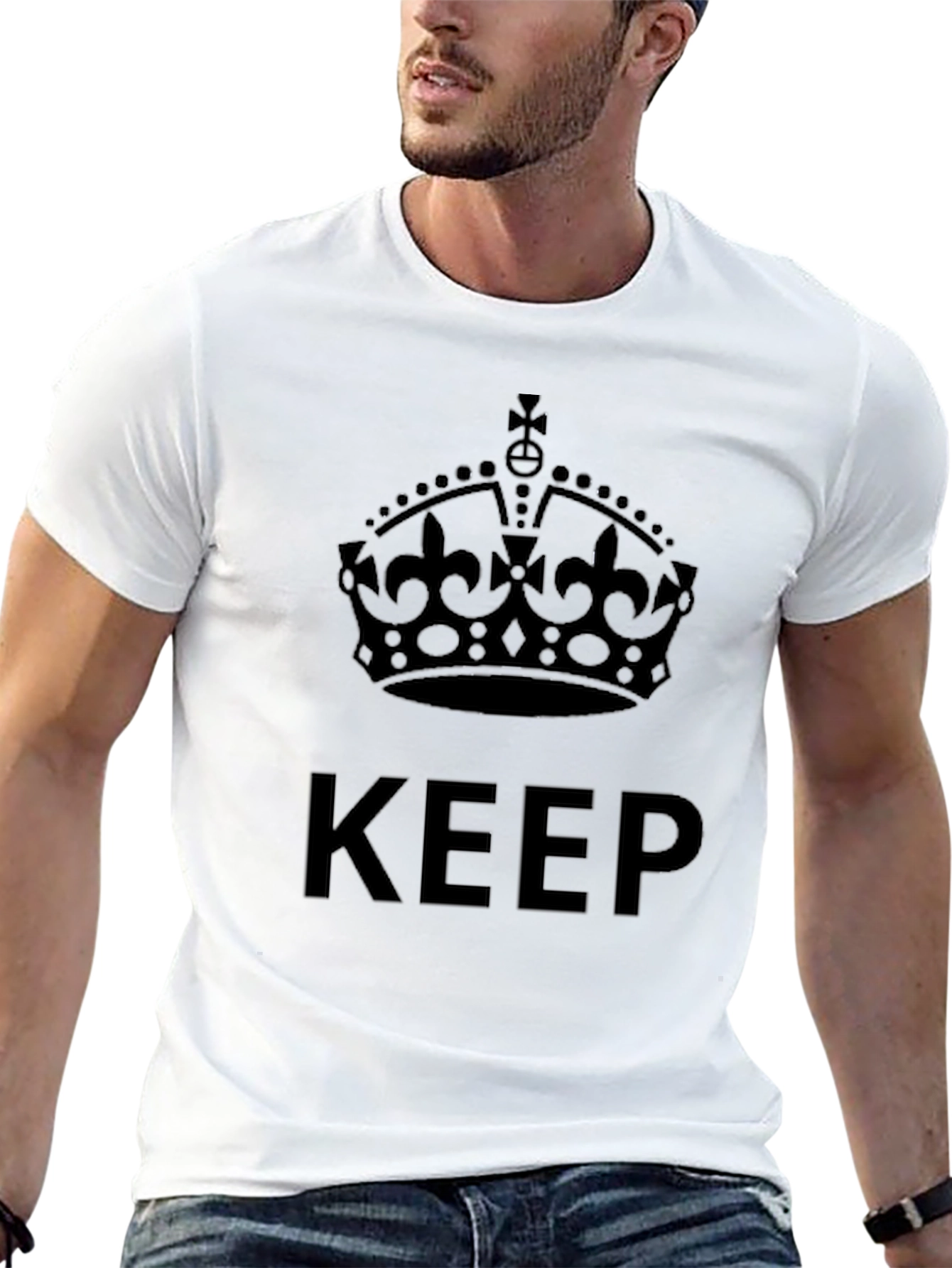 Keep Calm Crown Graphic T-Shirt - Mens Black Tee