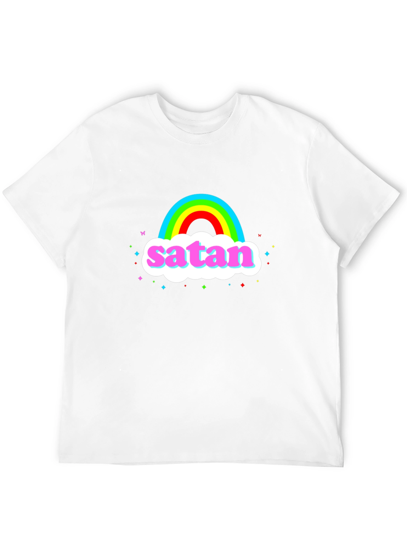 Rainbow Satan Graphic Tee - Dark Humor T-Shirt